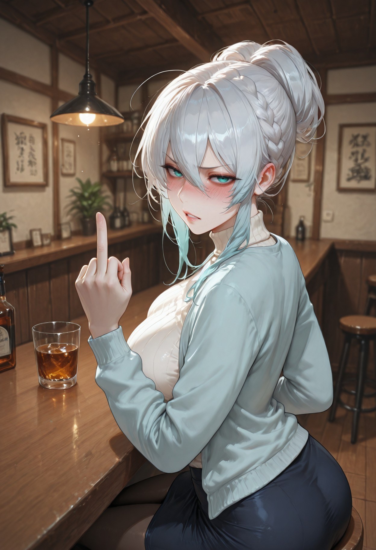 AI Generated Anime Girl - 原创雪女 Yukino：蕾丝内衣床拍露点 281P