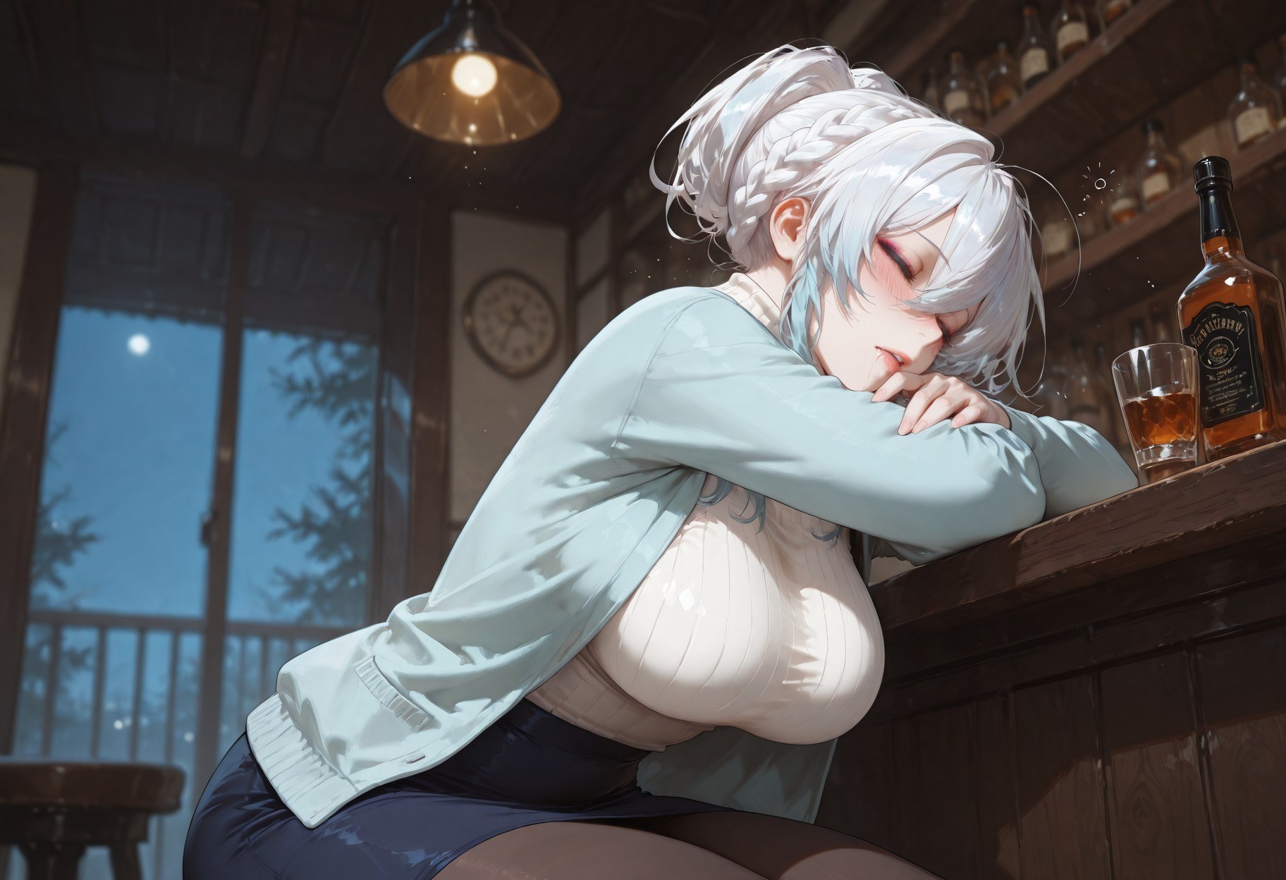 AI 生成動漫女孩 - 原創雪女 Yukino：蕾絲內衣床拍露點 281P