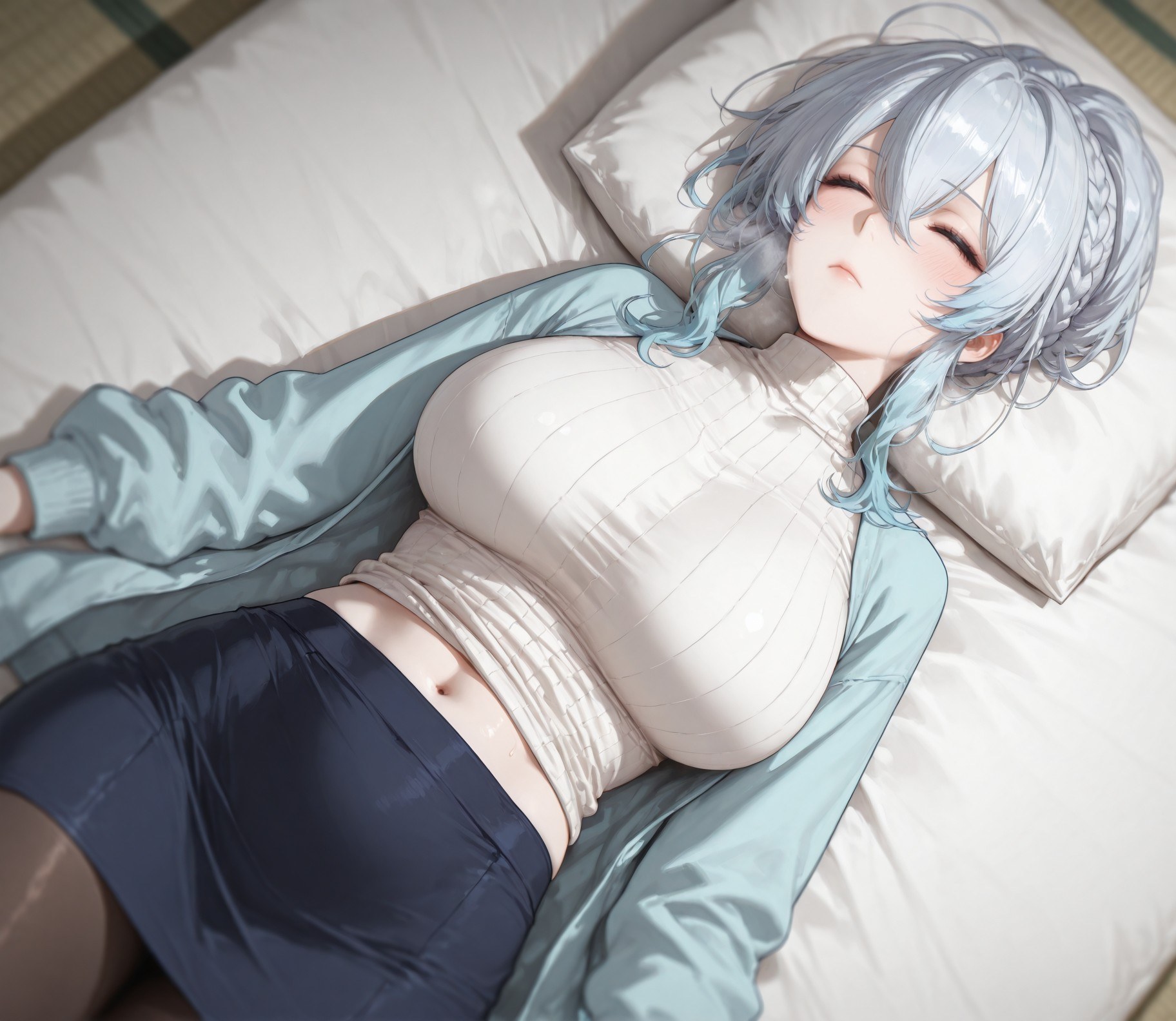 AI 生成動漫女孩 - 原創雪女 Yukino：蕾絲內衣床拍露點 281P