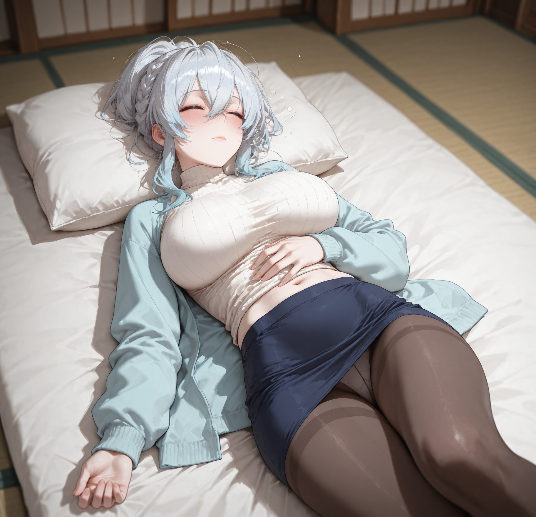 AI 生成動漫女孩 - 原創雪女 Yukino：蕾絲內衣床拍露點 281P