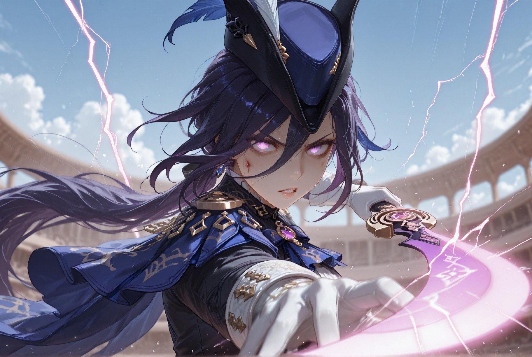 AI Generated Anime Girl - 原神 克洛琳德：ชุดรัดรูปถุงน่องดำ露穴 283P