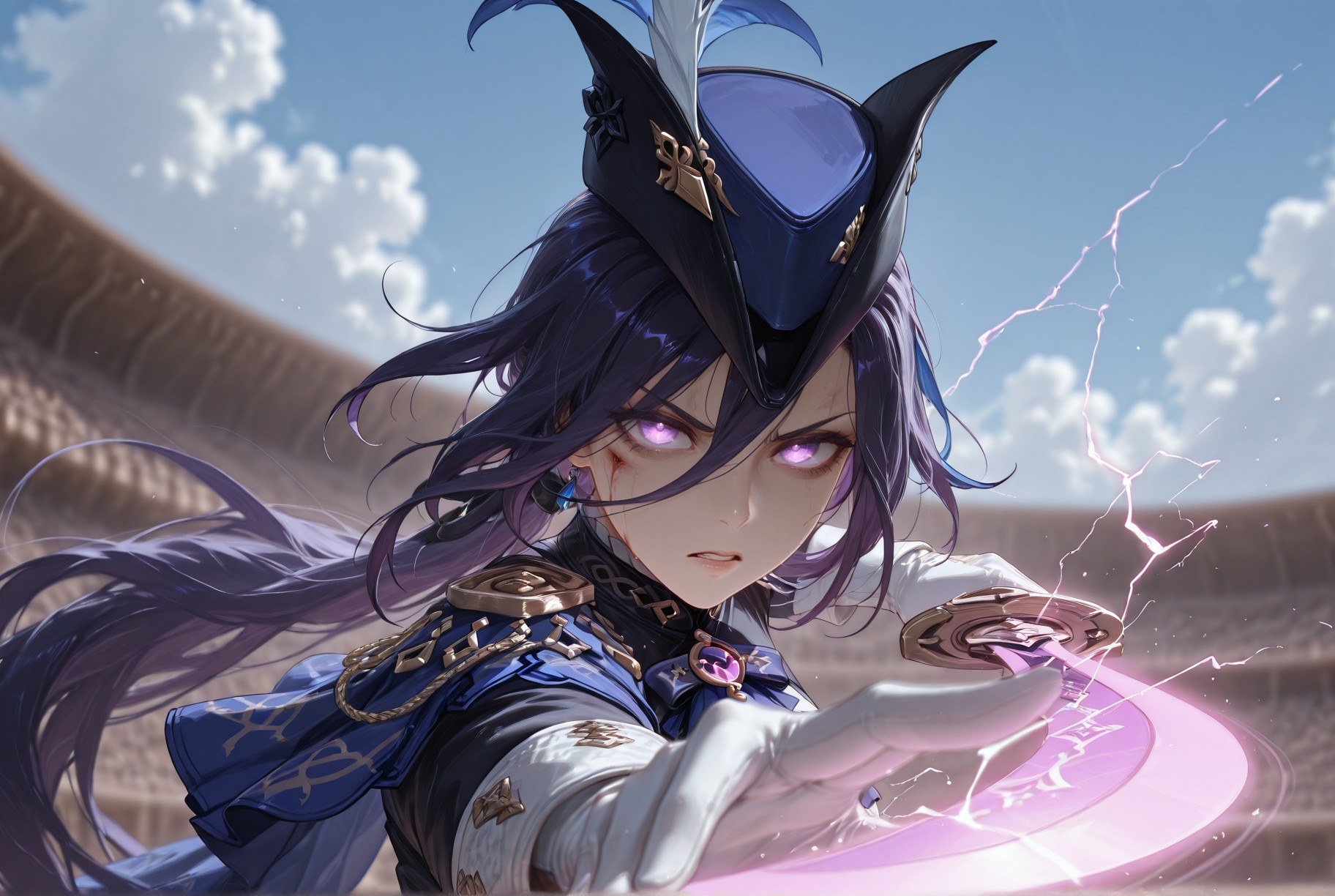 AI Generated Anime Girl - 原神 克洛琳德：ชุดรัดรูปถุงน่องดำ露穴 283P