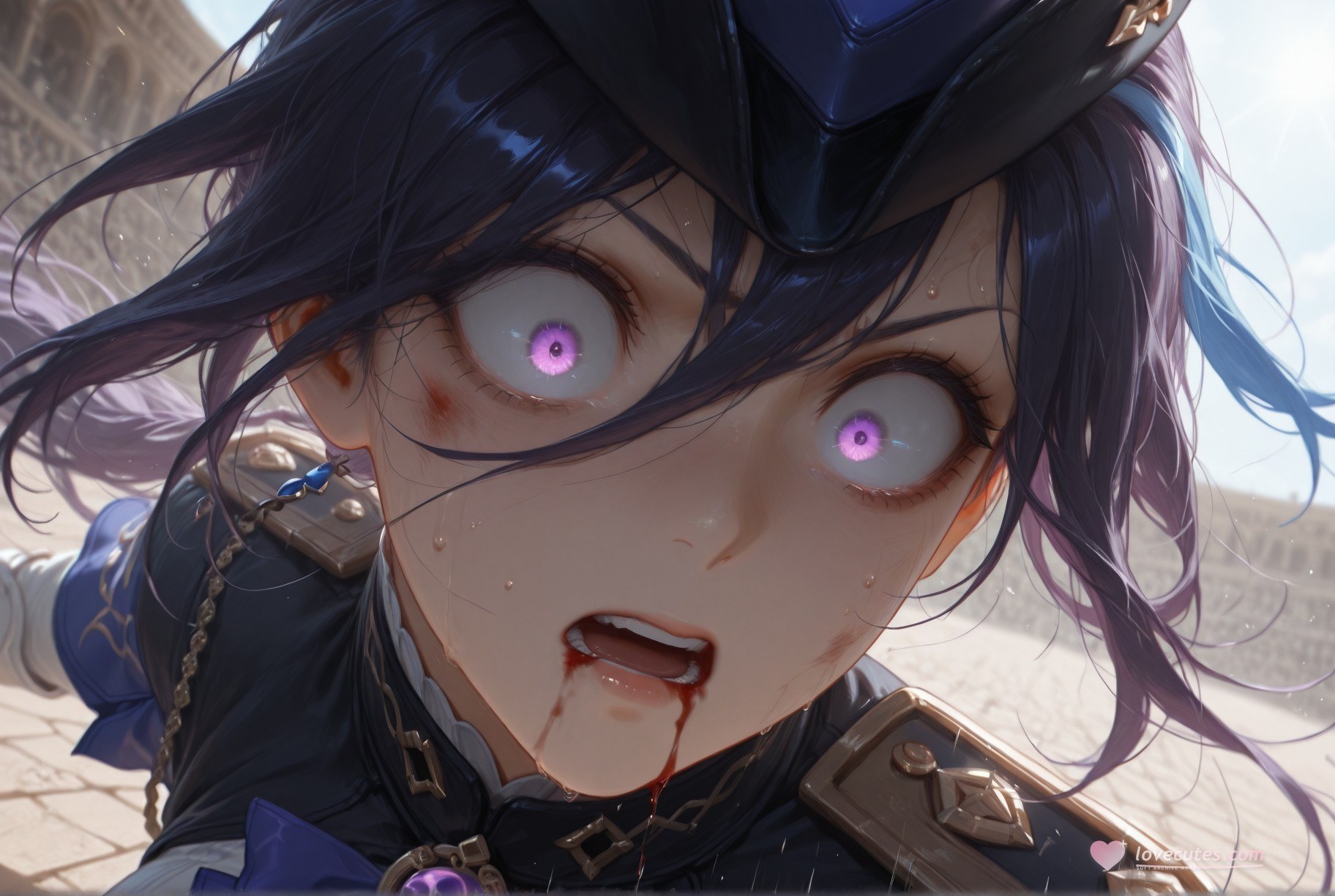 AI生成アニメ少女 - 原神 クロリンデ：黒ストッキングのタイト衣装 283P