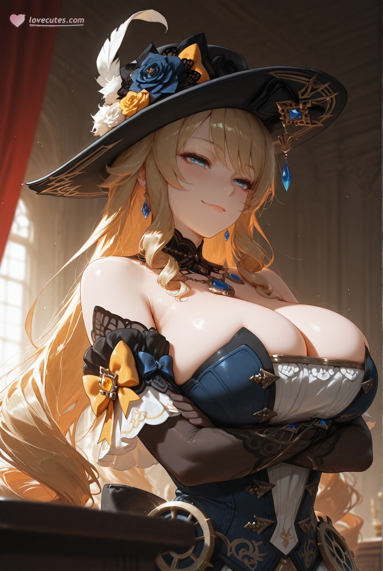 AI Generated Anime Girl - Genshin Impact Clorinde: Black Stockings Tight Bodysuit Exposed Crotch 283P