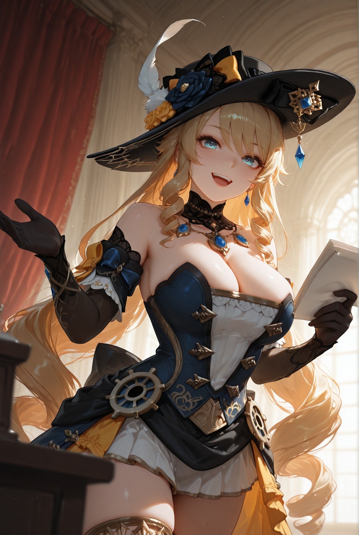 AI Generated Anime Girl - Genshin Impact Clorinde: Black Stockings Tight Bodysuit Exposed Crotch 283P