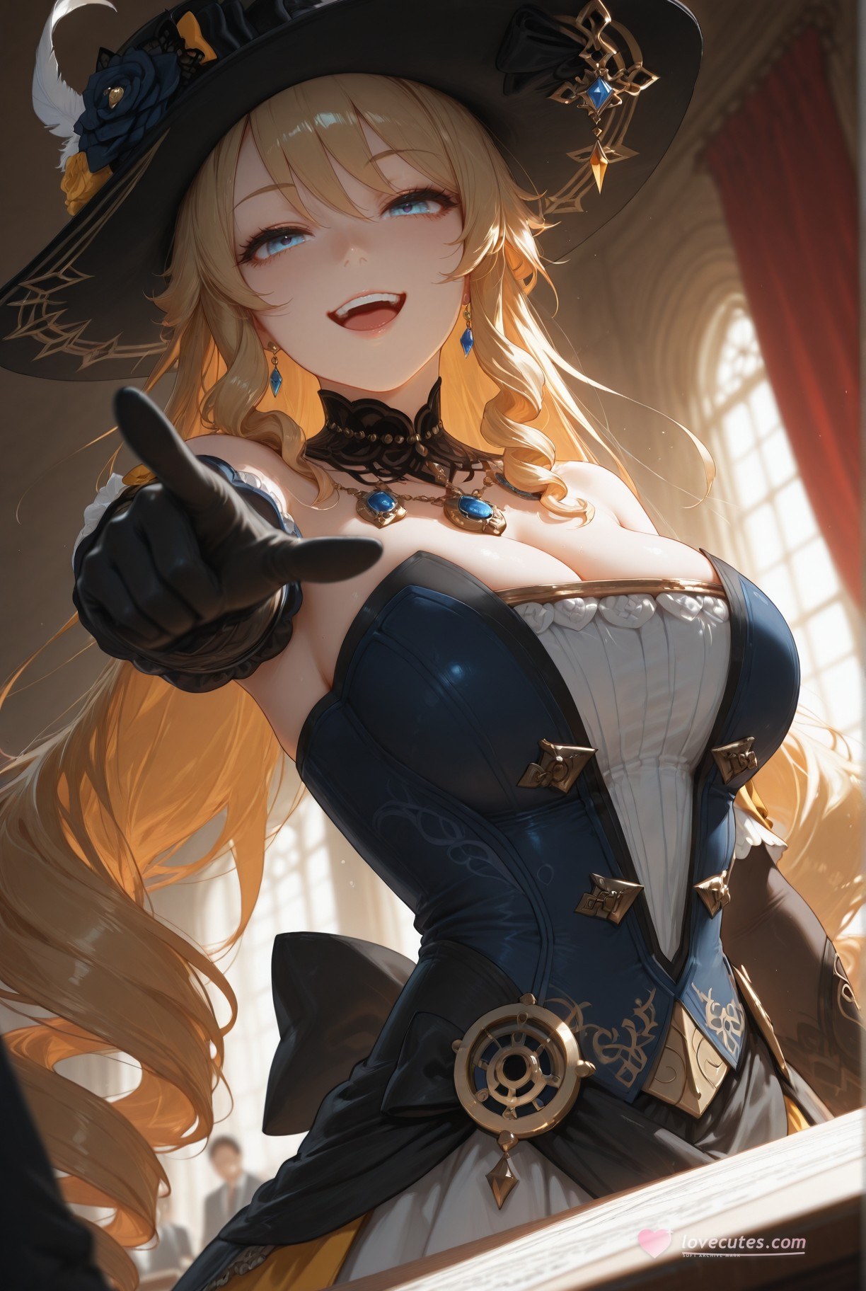 AI Generated Anime Girl - Genshin Impact Clorinde: Black Stockings Tight Bodysuit Exposed Crotch 283P