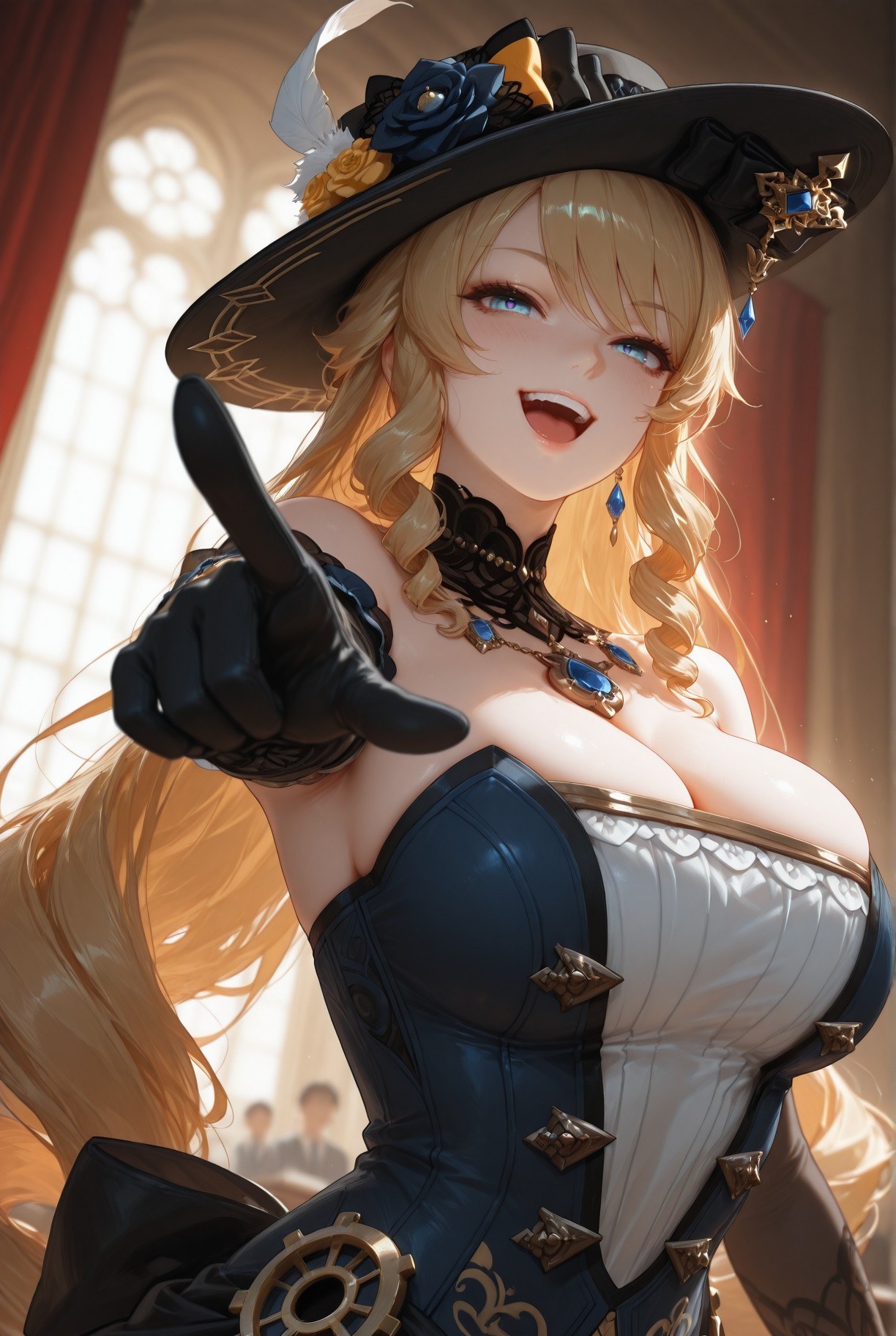 AI Generated Anime Girl - Genshin Impact Clorinde: Black Stockings Tight Bodysuit Exposed Crotch 283P