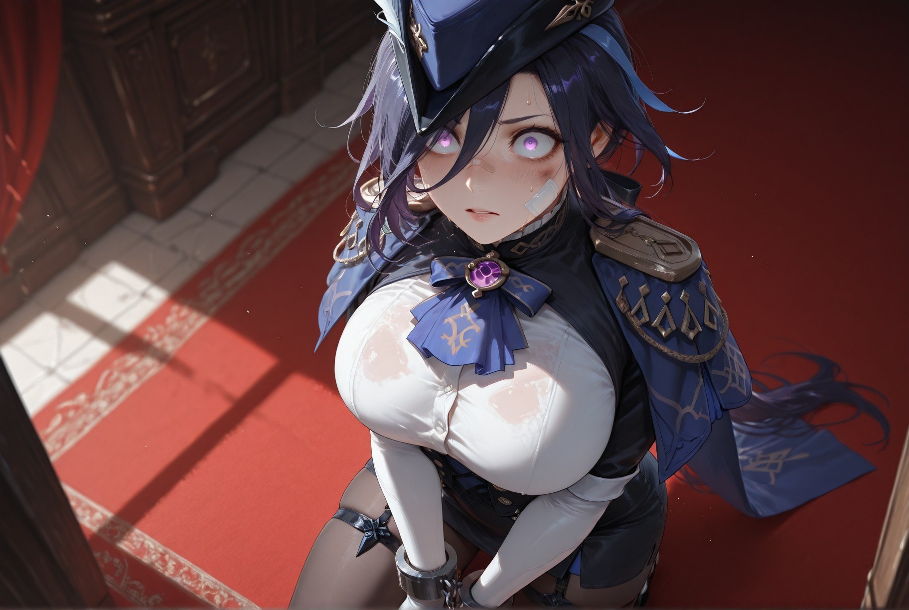 AI Generated Anime Girl - Genshin Impact Clorinde: Black Stockings Tight Bodysuit Exposed Crotch 283P