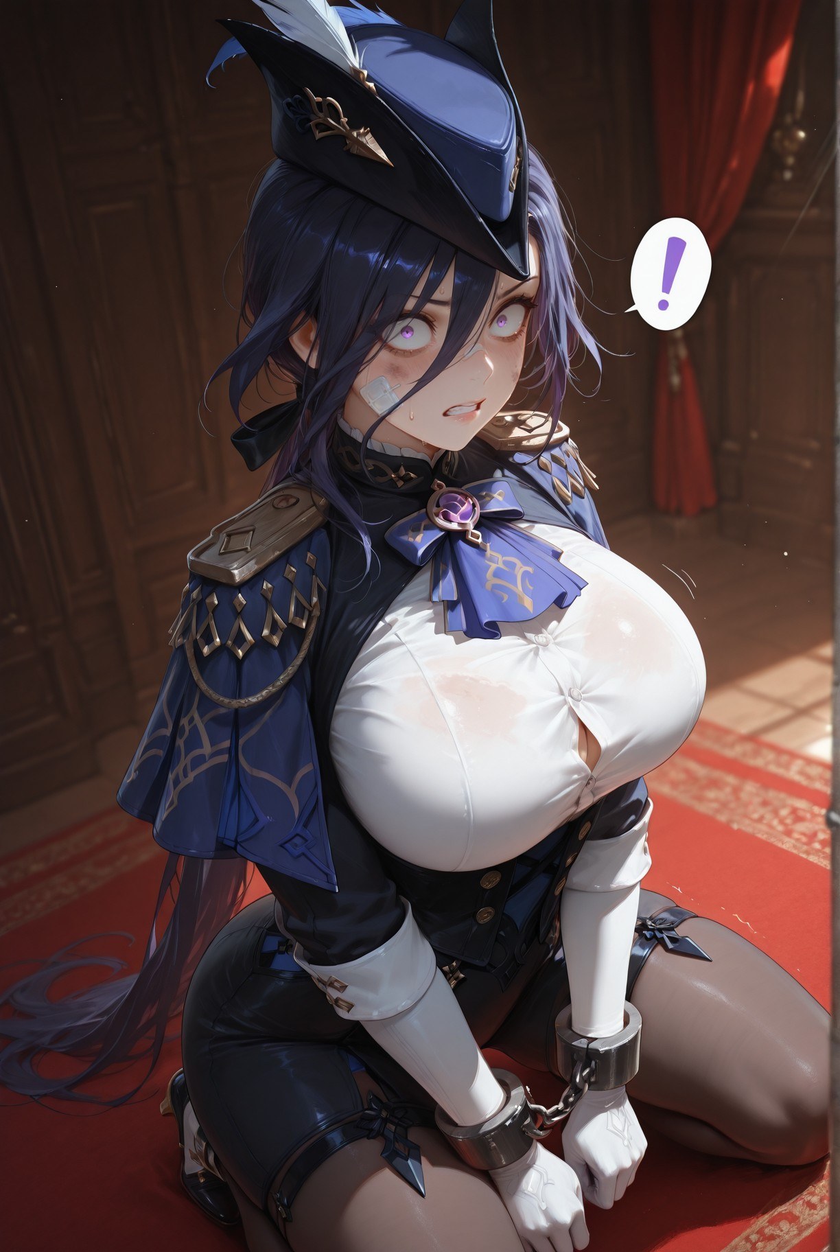 AI Generated Anime Girl - 原神 克洛琳德：黑丝紧身衣露穴 283P