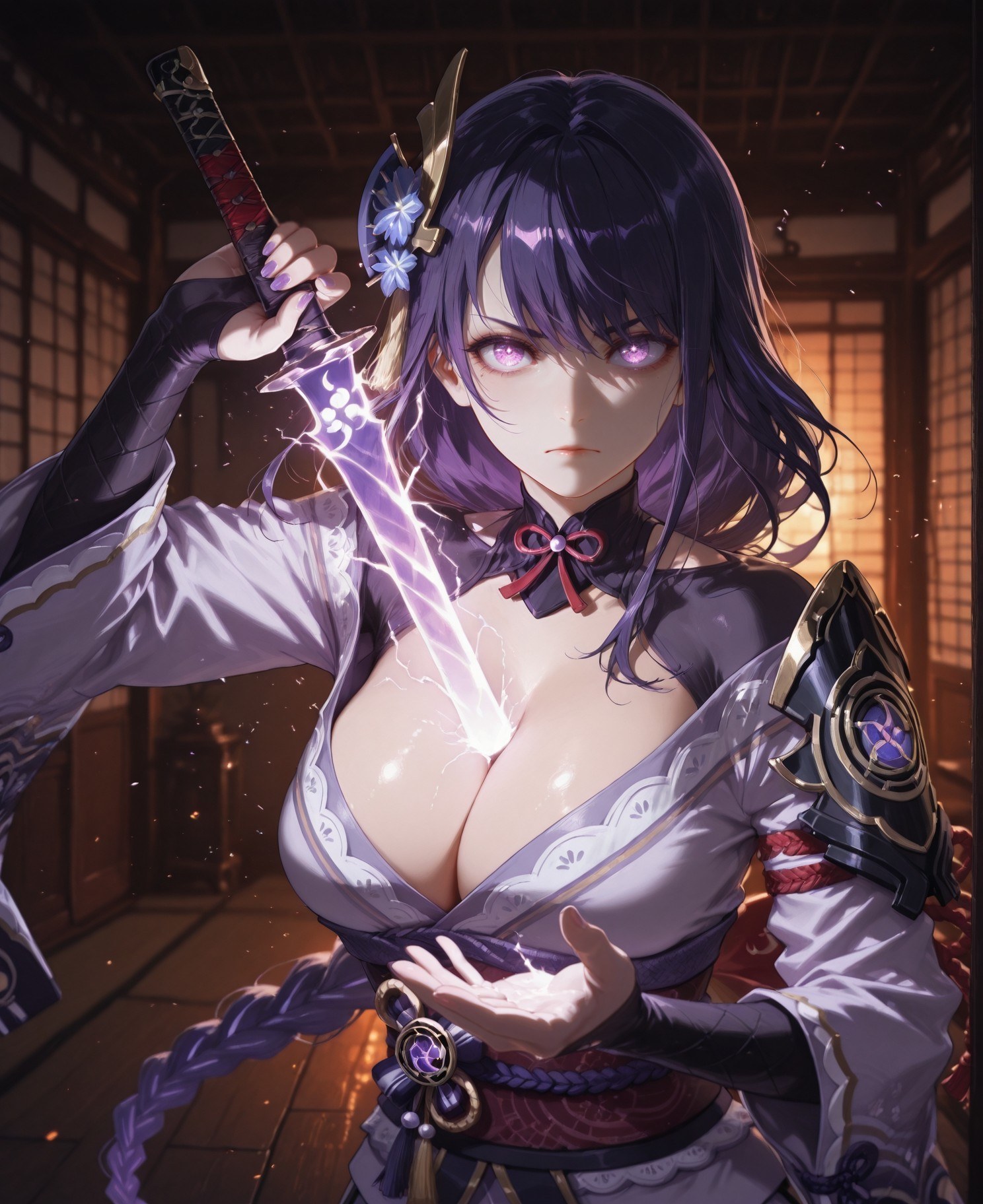 AI Generated Anime Girl - 原神 女士 Preview：长发预览版露点 90P