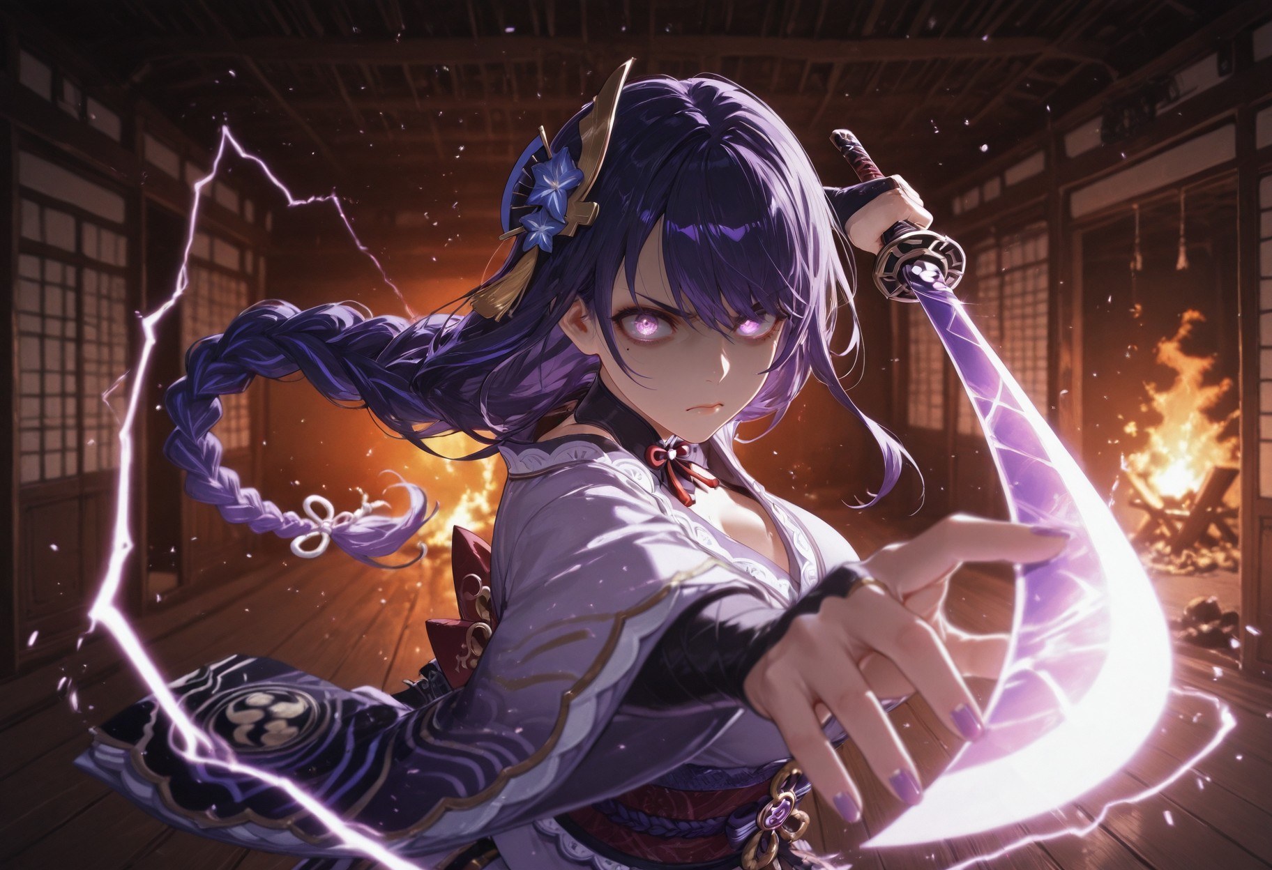 AI Generated Anime Girl - 原神 女士：蕾丝内衣紧身衣白虎 302P