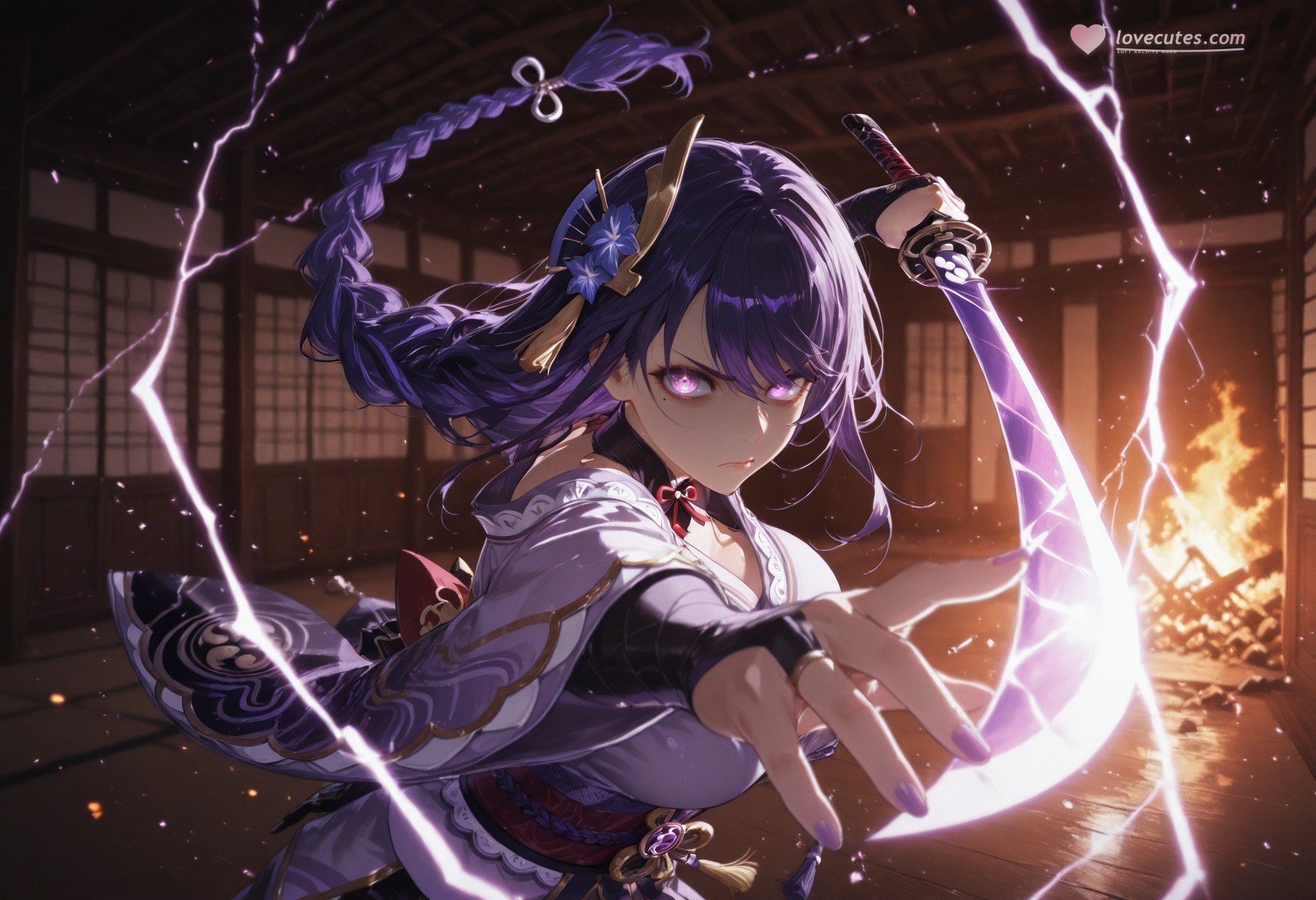 AI Generated Anime Girl - 原神 女士：蕾丝内衣紧身衣白虎 302P