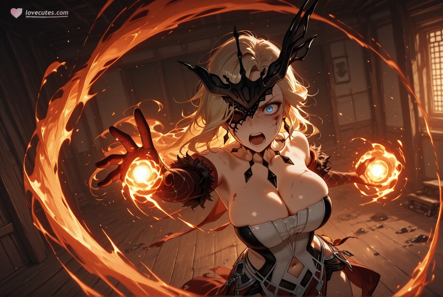 AI Generated Anime Girl - 原神 女士：蕾丝内衣紧身衣白虎 302P