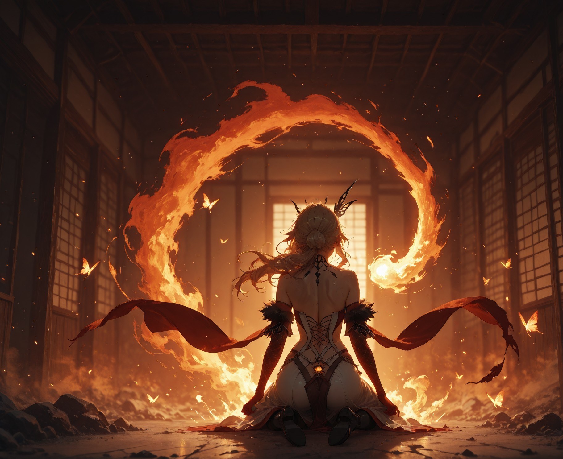 AI Generated Anime Girl - 原神 女士：蕾丝内衣紧身衣白虎 302P