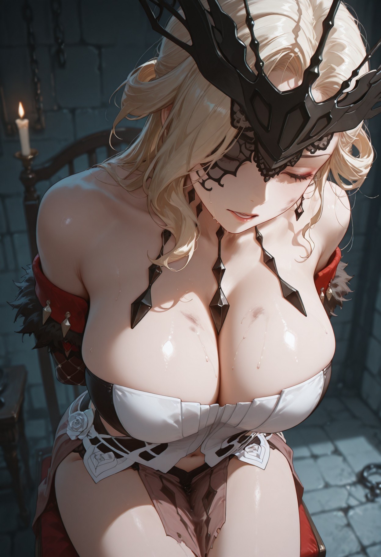 AI Generated Anime Girl - 原神 女士：蕾丝内衣紧身衣白虎 302P
