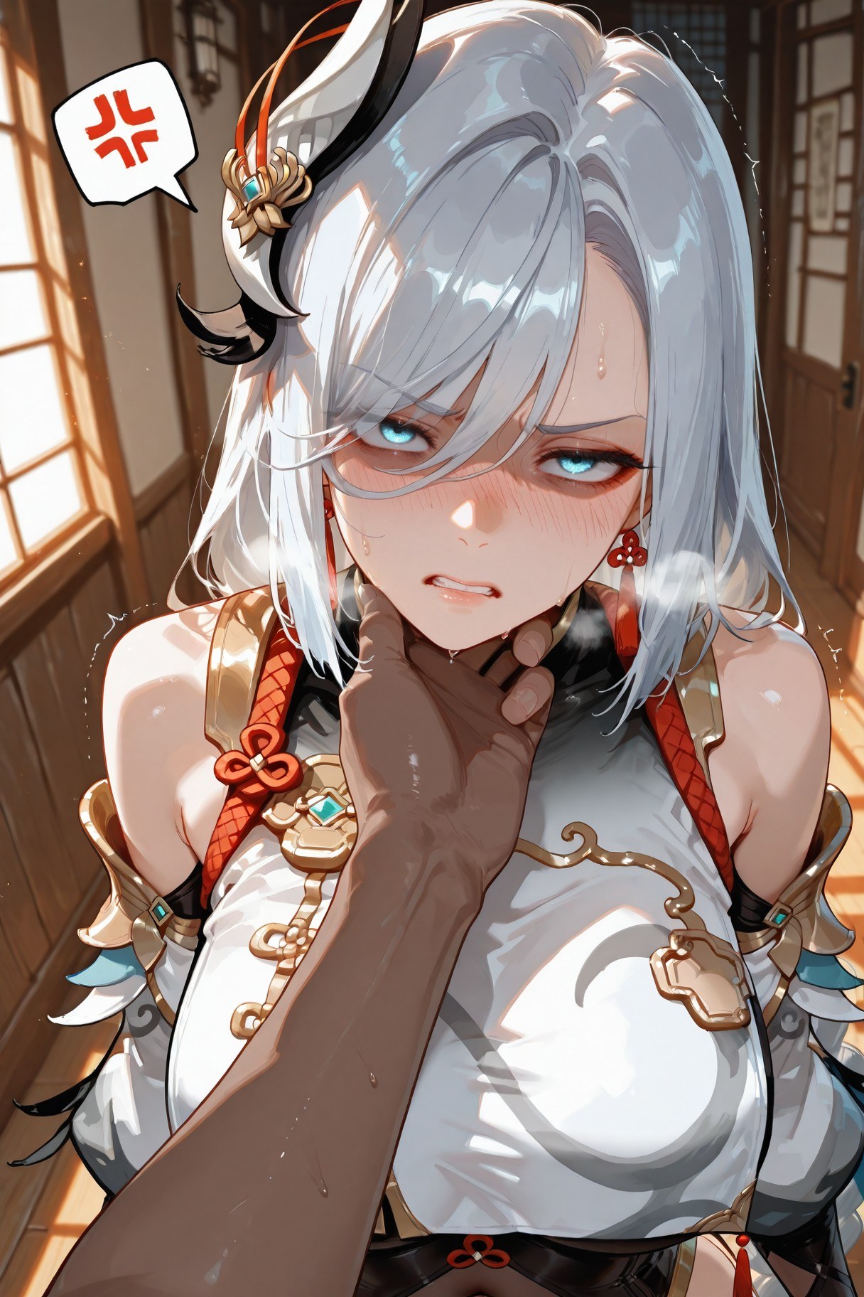 AI Generated Anime Girl - 原神 申鹤：紧身衣浴室露点 233P