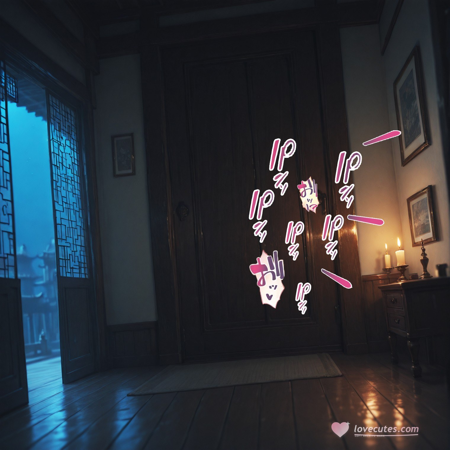 AI Generated Anime Girl - 原神 申鹤: 黑丝蕾丝内衣露穴 267P