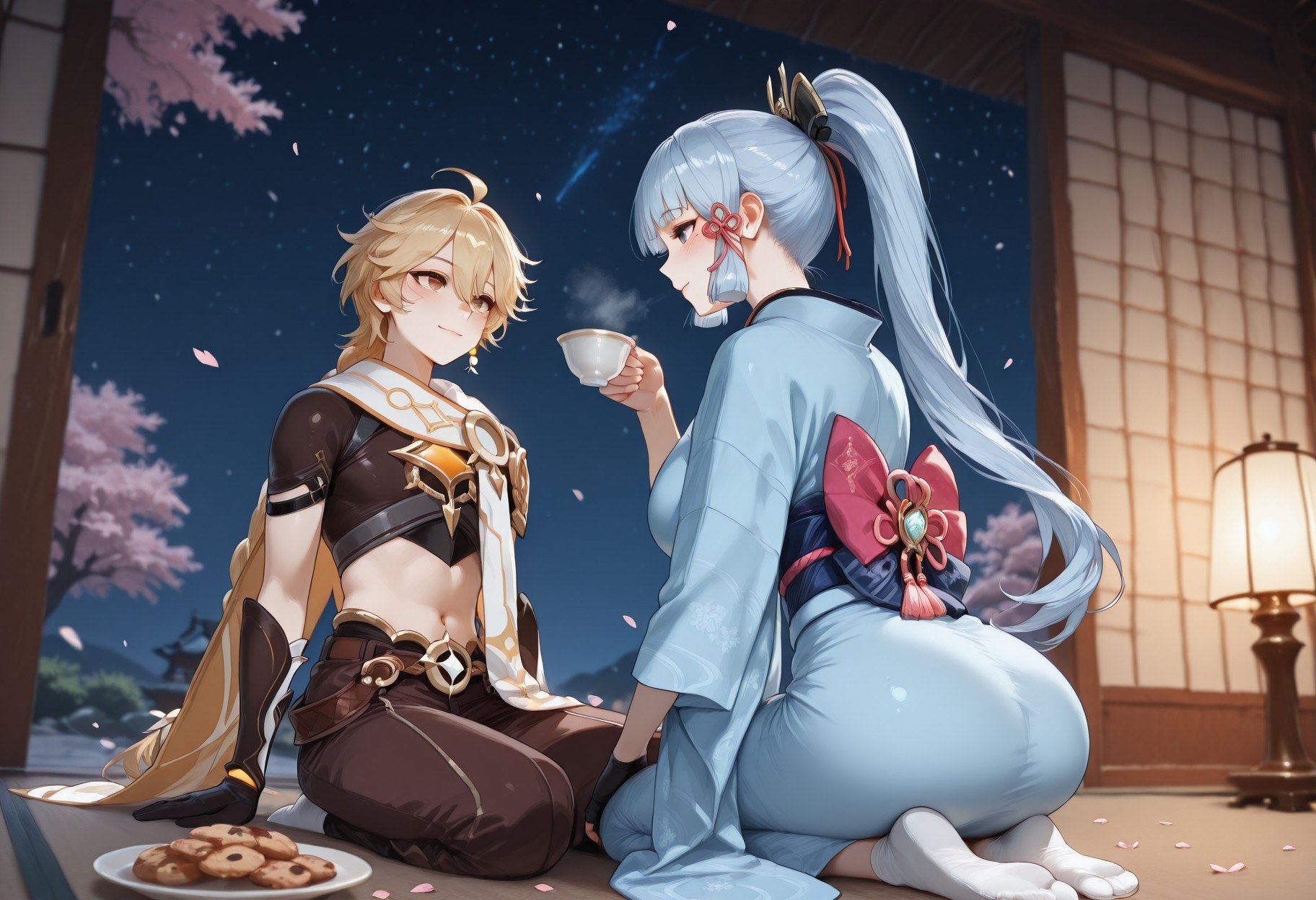 AI Generated Anime Girl - 原神 神里绫华 NTR Vol.1：黑丝蕾丝内衣 87P