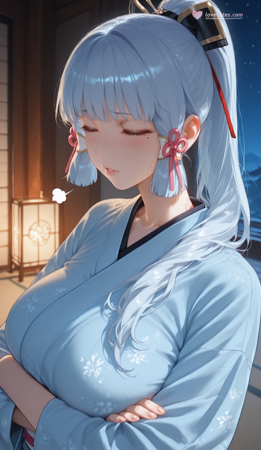 AI Generated Anime Girl - 原神 神里绫华 NTR Vol.1：黑丝蕾丝内衣 87P
