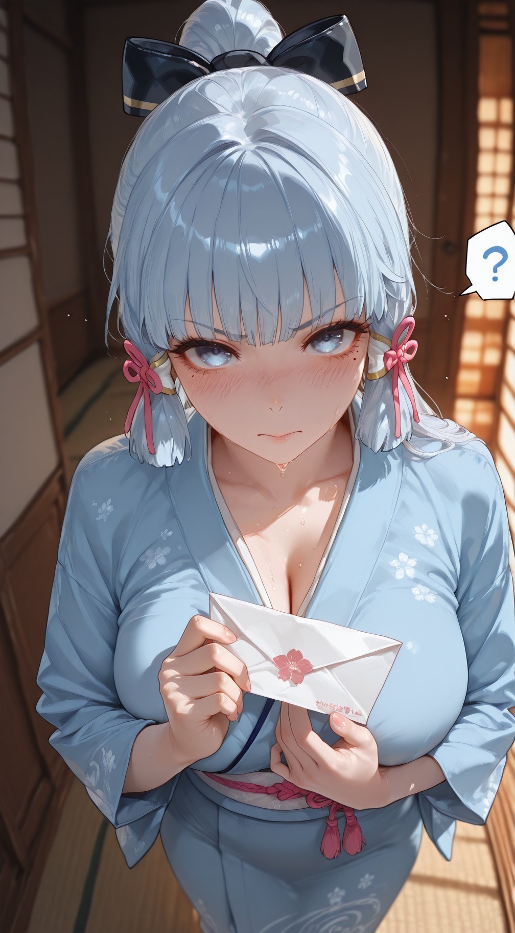 AI Generated Anime Girl - 原神 神里绫华 NTR Vol.1：黑丝蕾丝内衣 87P