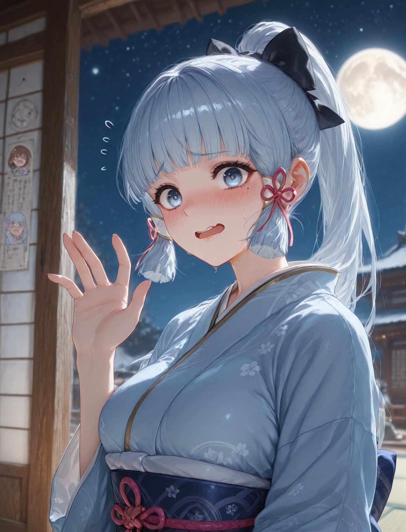 AI Generated Anime Girl - 原神 神里绫华 NTR Vol.1：黑丝蕾丝内衣 87P