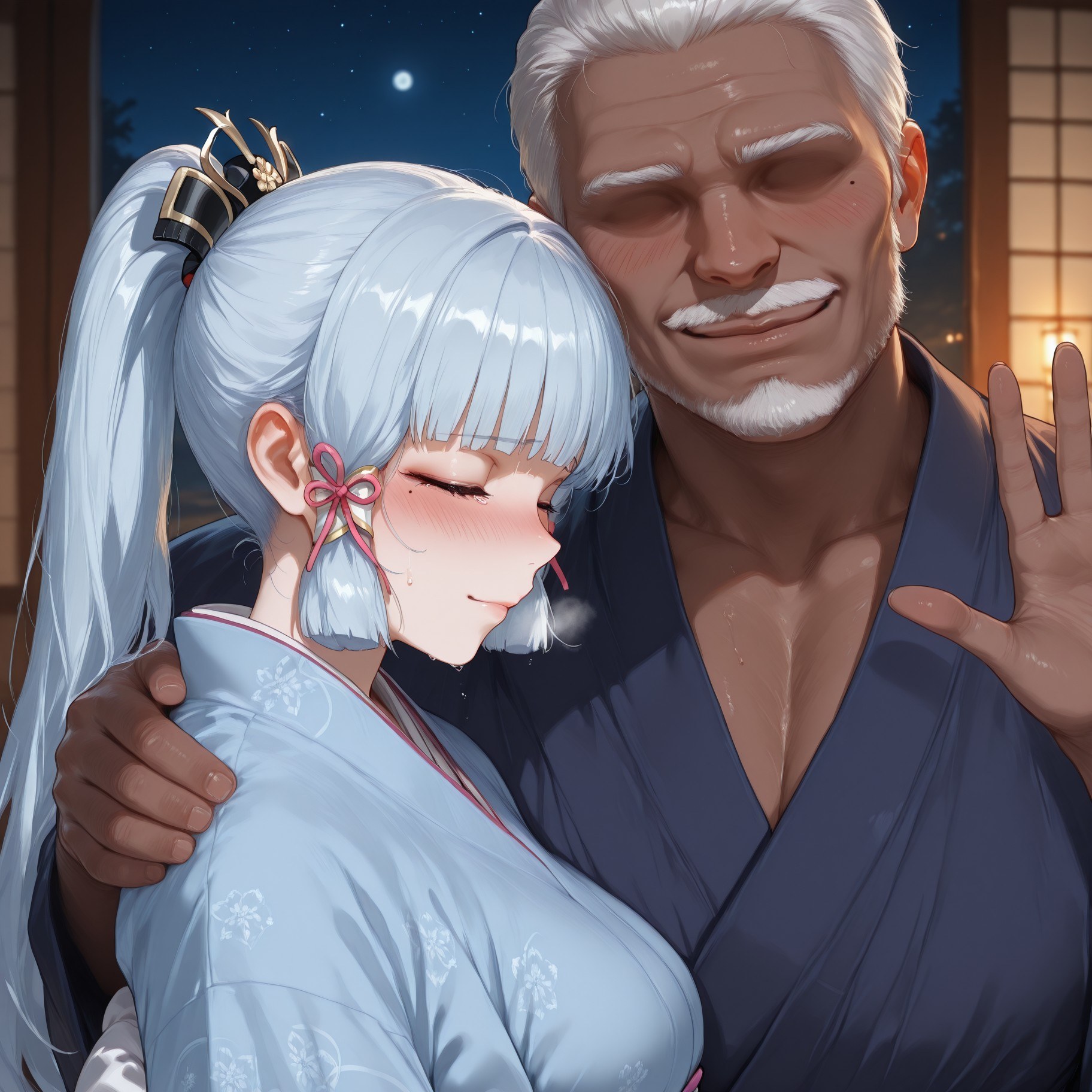 AI Generated Anime Girl - 原神 神里绫华 NTR Vol.1：黑丝蕾丝内衣 87P