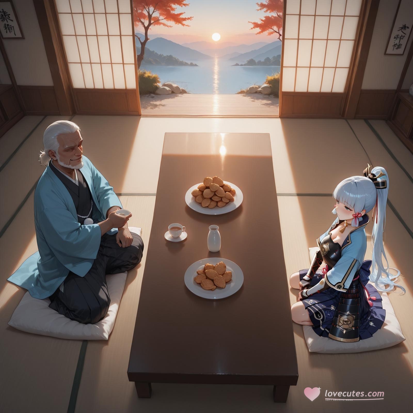 สาวอนิเมะที่สร้างด้วย AI - 原神 神里绫华: ถุงน่องดำ ถ่ายบนเตียง อวดจุดซ่อนเร้น 207P