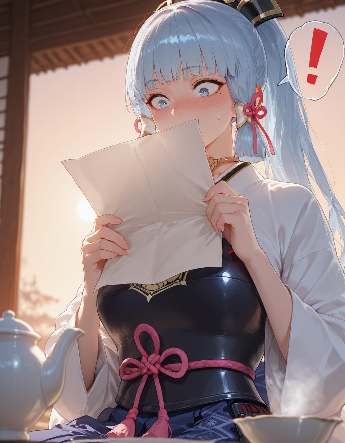Cô gái anime do AI tạo - 原神 神里绫华: tất đen chụp trên giường lộ lỗ 207P