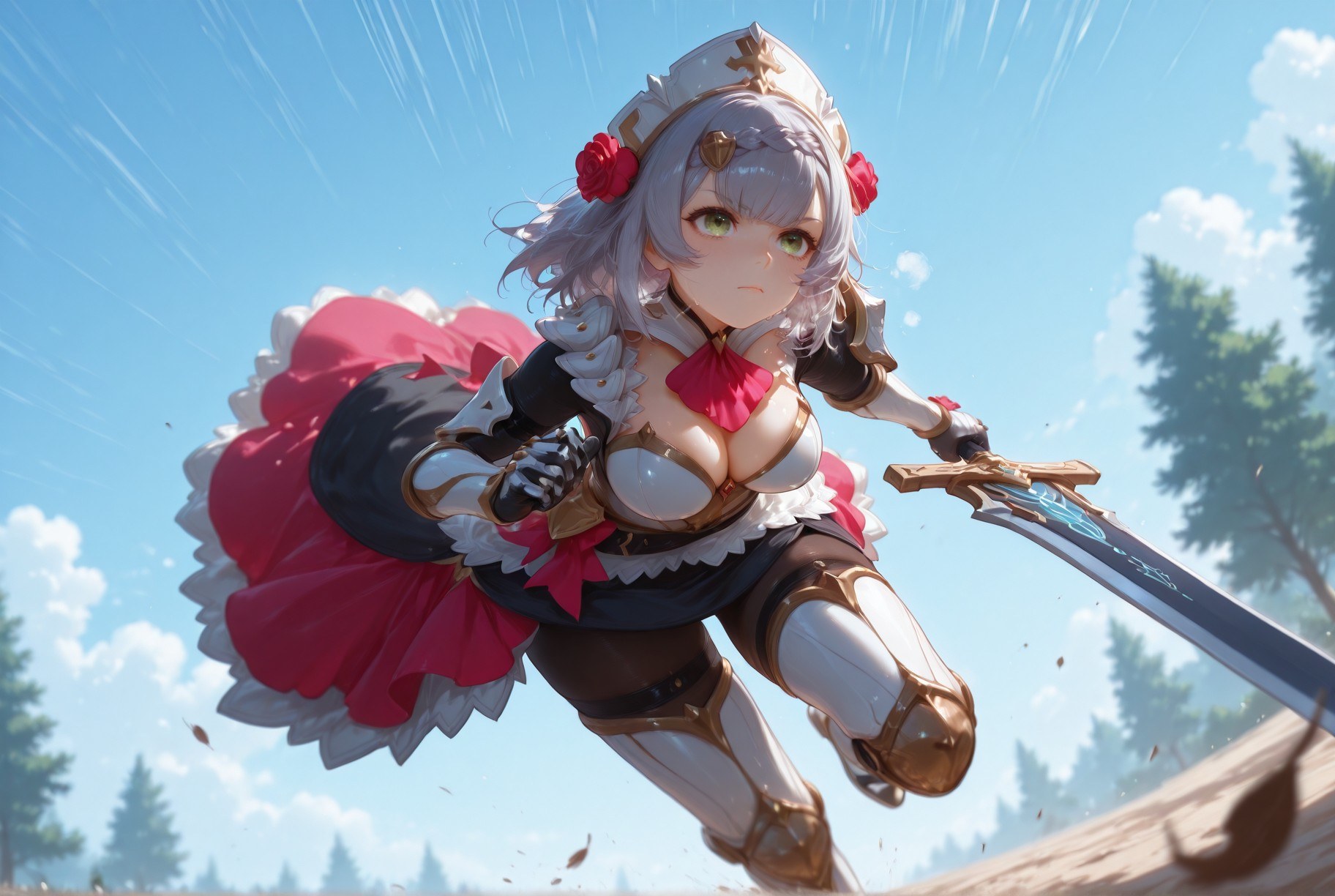 AI สร้างขึ้น Anime Girl - 原神 โนเอล、ยูลา รวมชุด: ชุดพยาบาล ถุงน่องขาว 257P