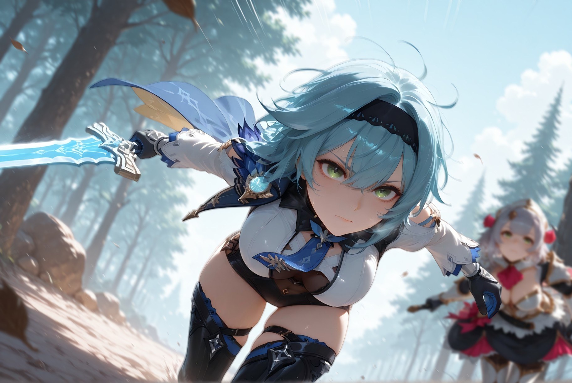 AI สร้างขึ้น Anime Girl - 原神 โนเอล、ยูลา รวมชุด: ชุดพยาบาล ถุงน่องขาว 257P