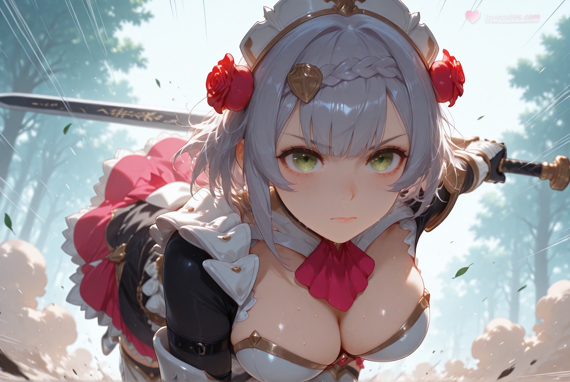 AI สร้างขึ้น Anime Girl - 原神 โนเอล、ยูลา รวมชุด: ชุดพยาบาล ถุงน่องขาว 257P