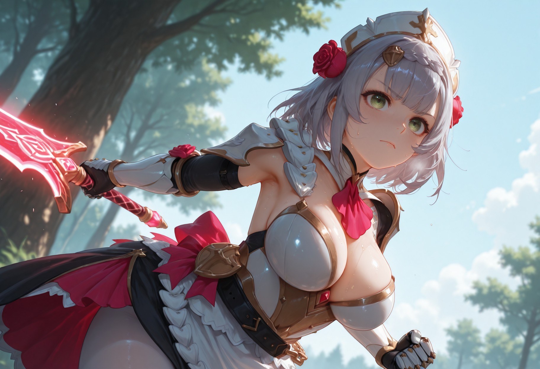 AI สร้างขึ้น Anime Girl - 原神 โนเอล、ยูลา รวมชุด: ชุดพยาบาล ถุงน่องขาว 257P