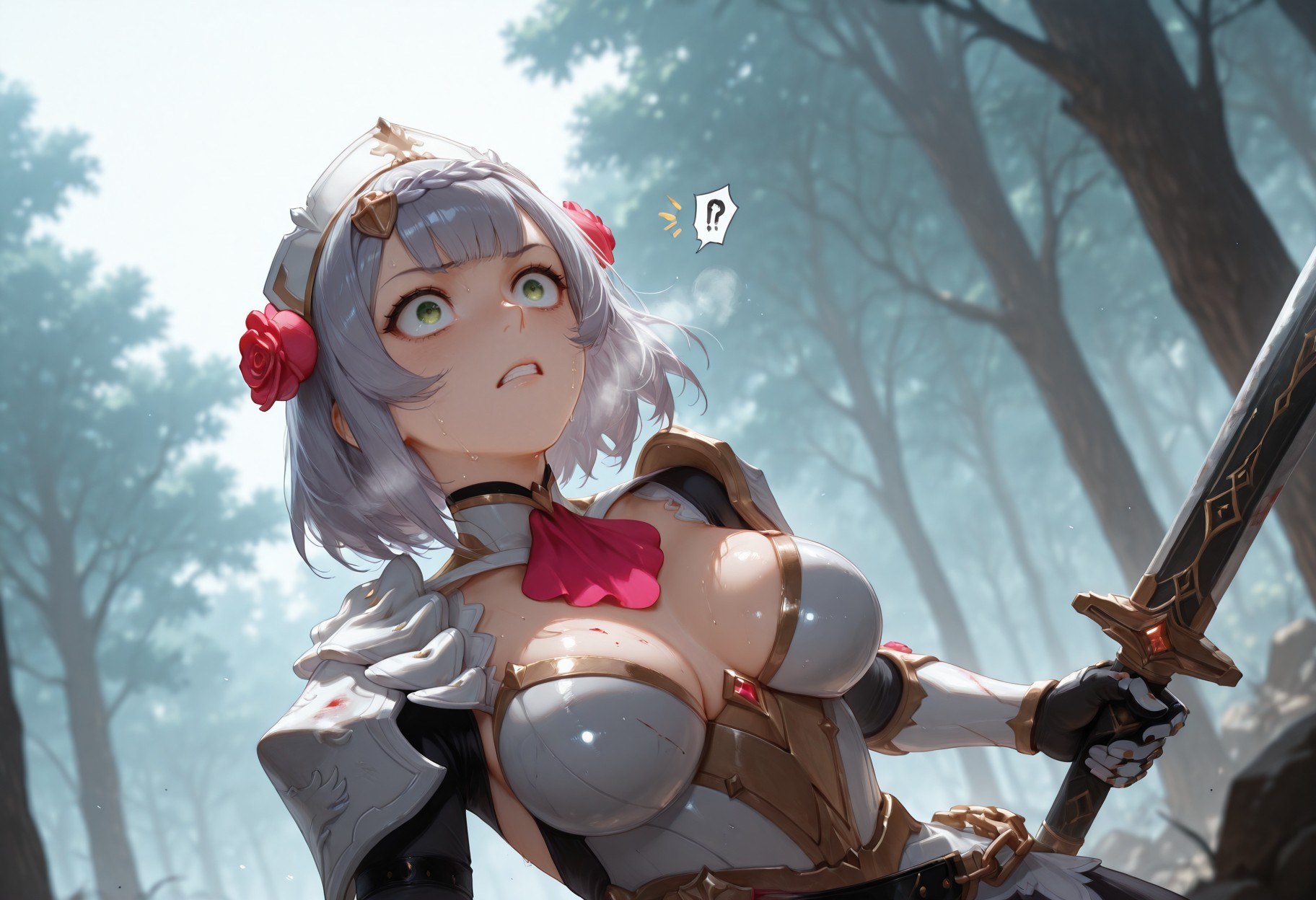 AI Generated Anime Girl - 原神 诺艾尔、优菈合集：护士装白丝 257P