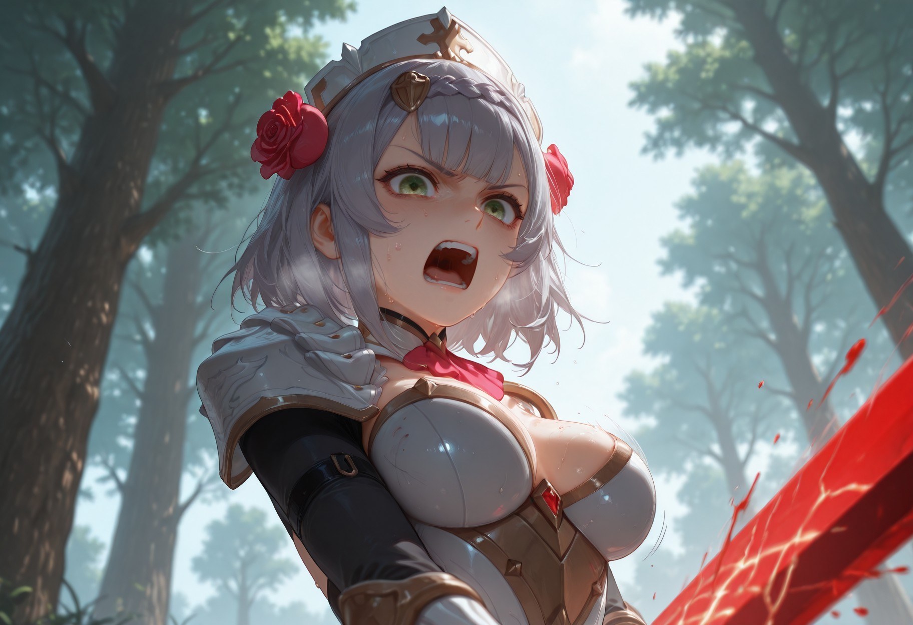 AI Generated Anime Girl - 原神 诺艾尔、优菈合集：护士装白丝 257P