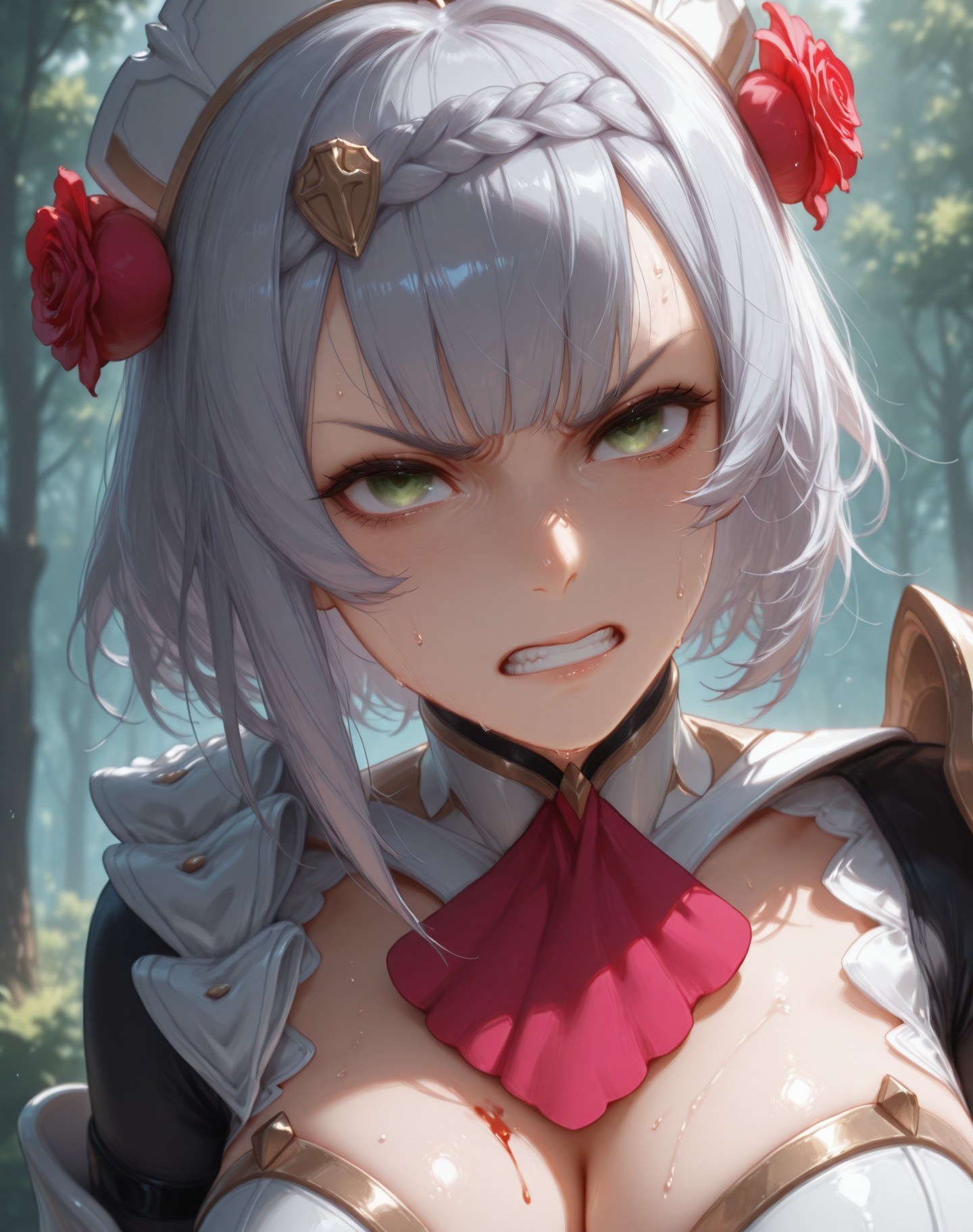 AI Generated Anime Girl - 原神 诺艾尔、优菈合集：护士装白丝 257P