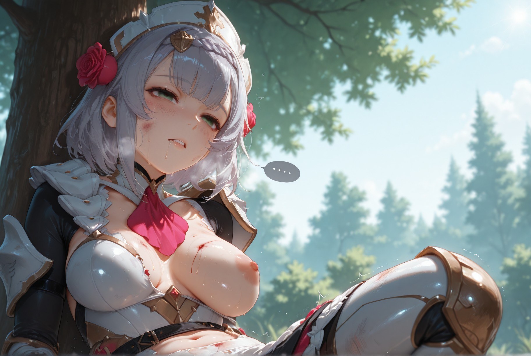 AI Generated Anime Girl - 原神 诺艾尔、优菈合集：护士装白丝 257P