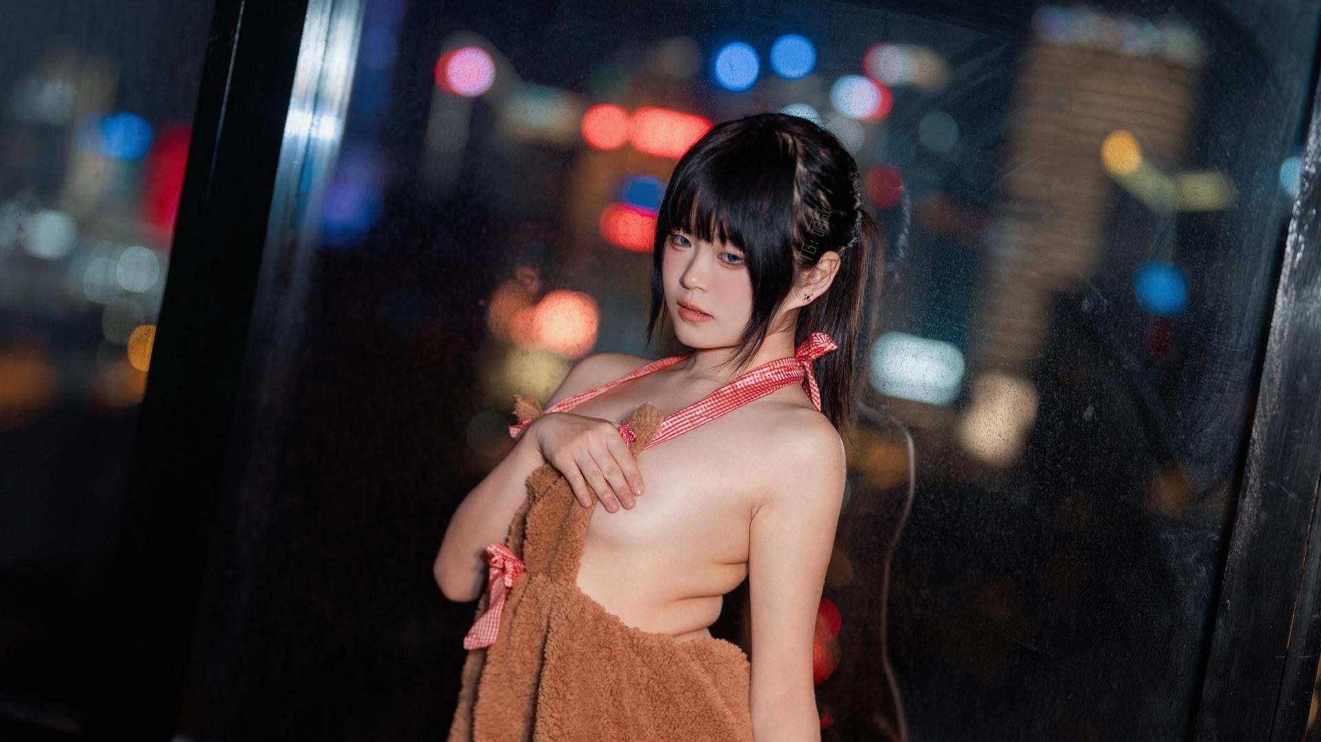 [私房] 渡久山 - NO.008 ผ้ากันเปื้อนหมีน้อย: ชุดชั้นในผ้ากันเปื้อน หน้าอกสวย ภาพส่วนตัว 23P