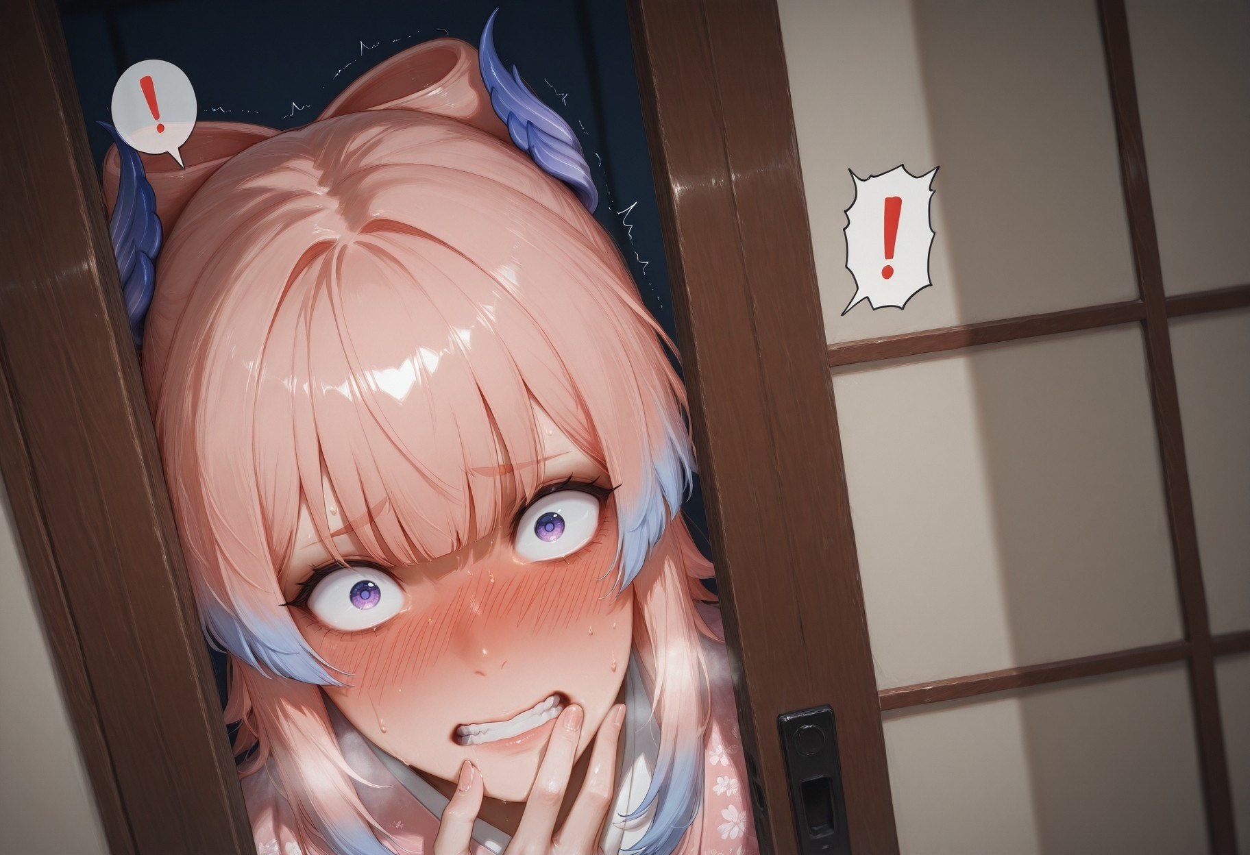 AI Generated Anime Girl - 原神 雷电将军 NTR Vol.2：蕾丝内衣紧身衣 95P