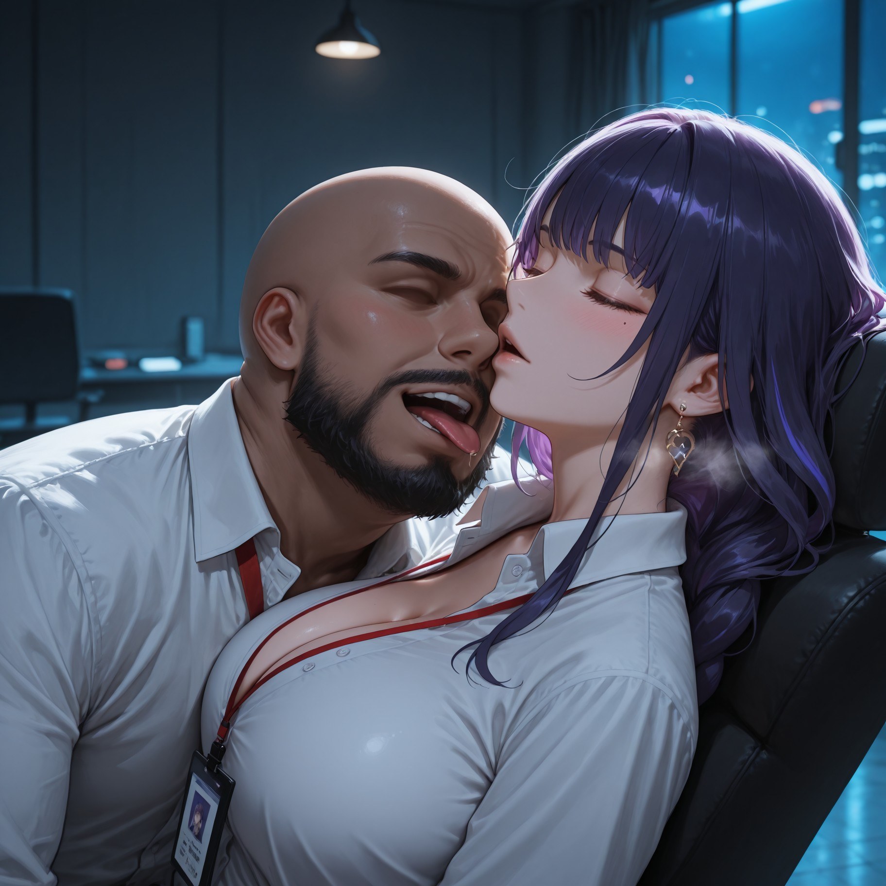 AI Generated Anime Girl - 原神 雷电将军 Preview：OL套裙黑丝 112P