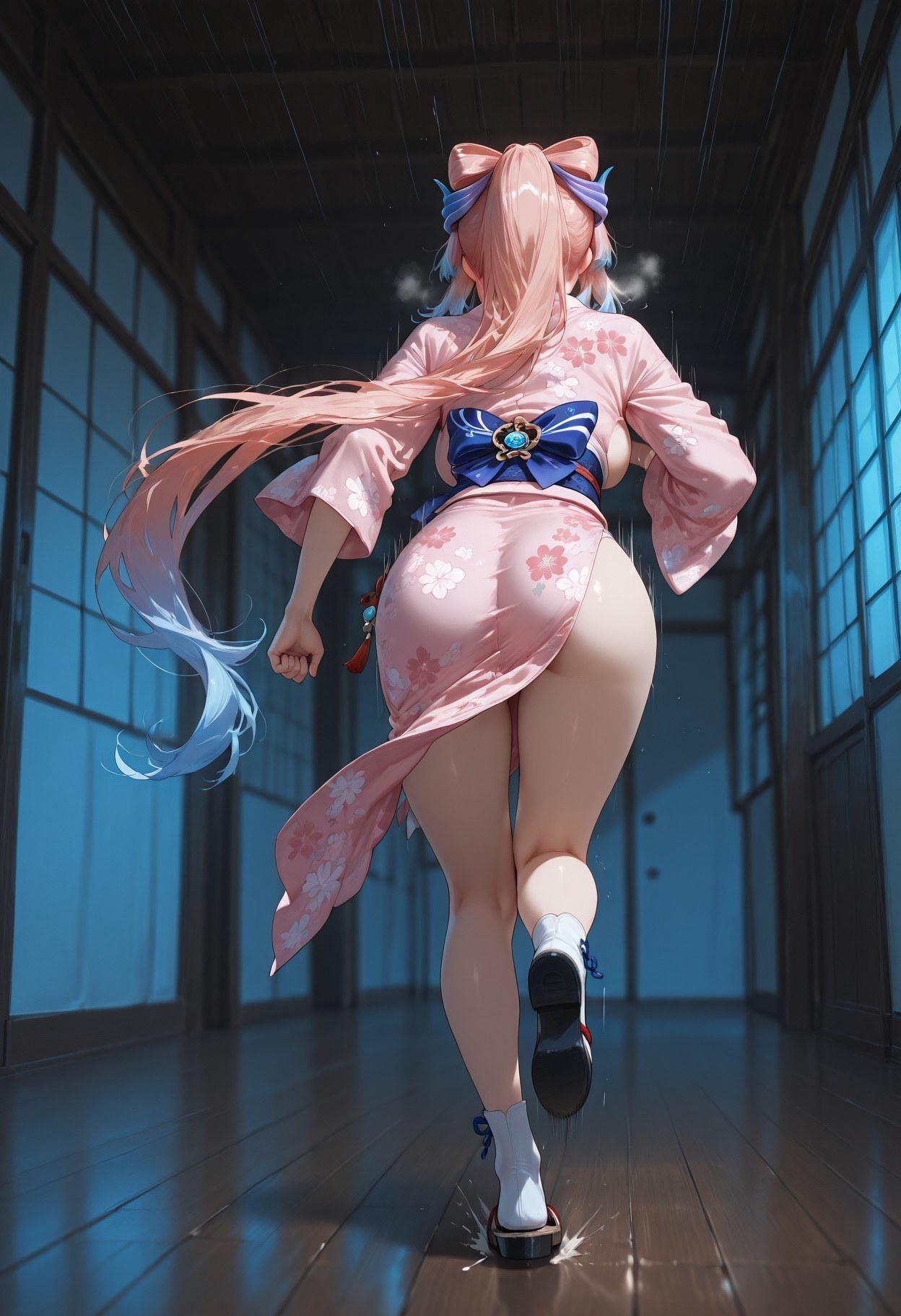 AI Generated Anime Girl - 原神 雷电将军、珊瑚宫心海 NTR Vol.3：床拍湿身 75P