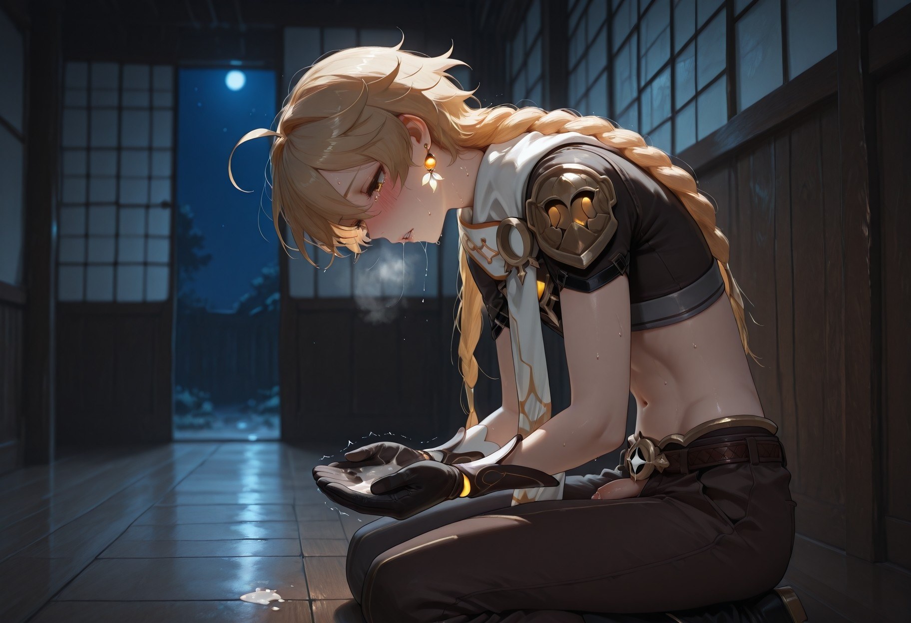 AI Generated Anime Girl - Genshin Impact Raiden Shogun, Sangonomiya Kokomi NTR Vol.3: Bed Shots, Wet Body 75P