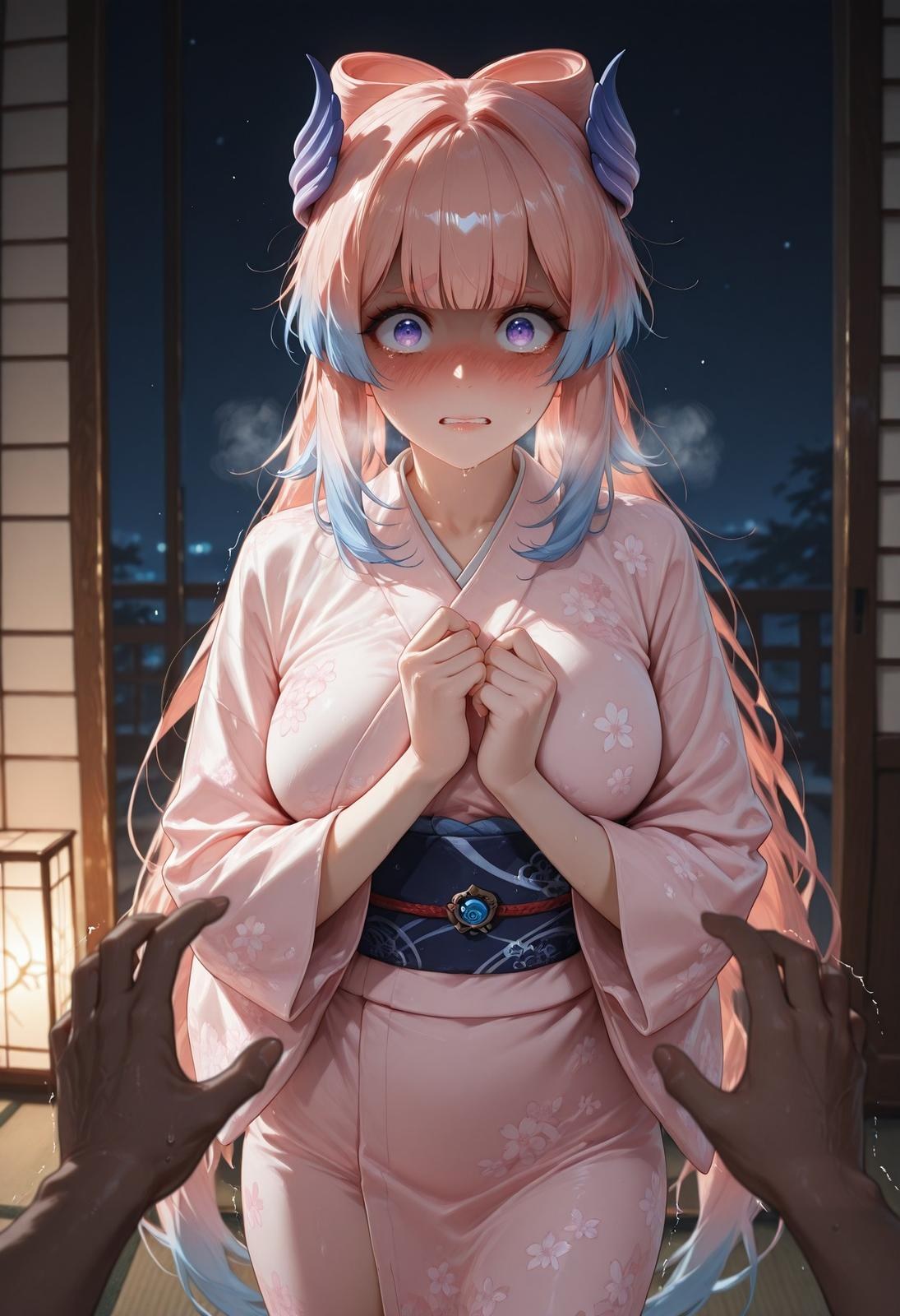 AI Generated Anime Girl - 原神 雷电将军、珊瑚宫心海合集: bodysuit tóc dài lộ hang 143P
