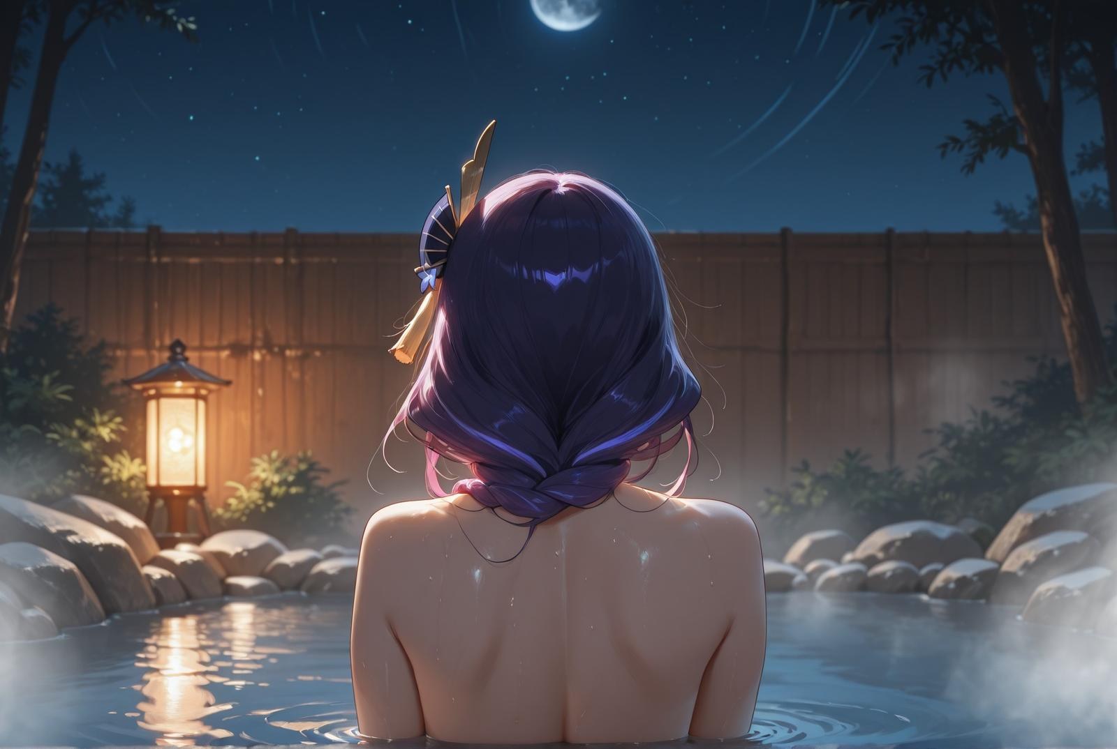 AI生成アニメ少女 - 原神 雷电将軍：レースランジェリー ベッド撮影 露出部位 213P