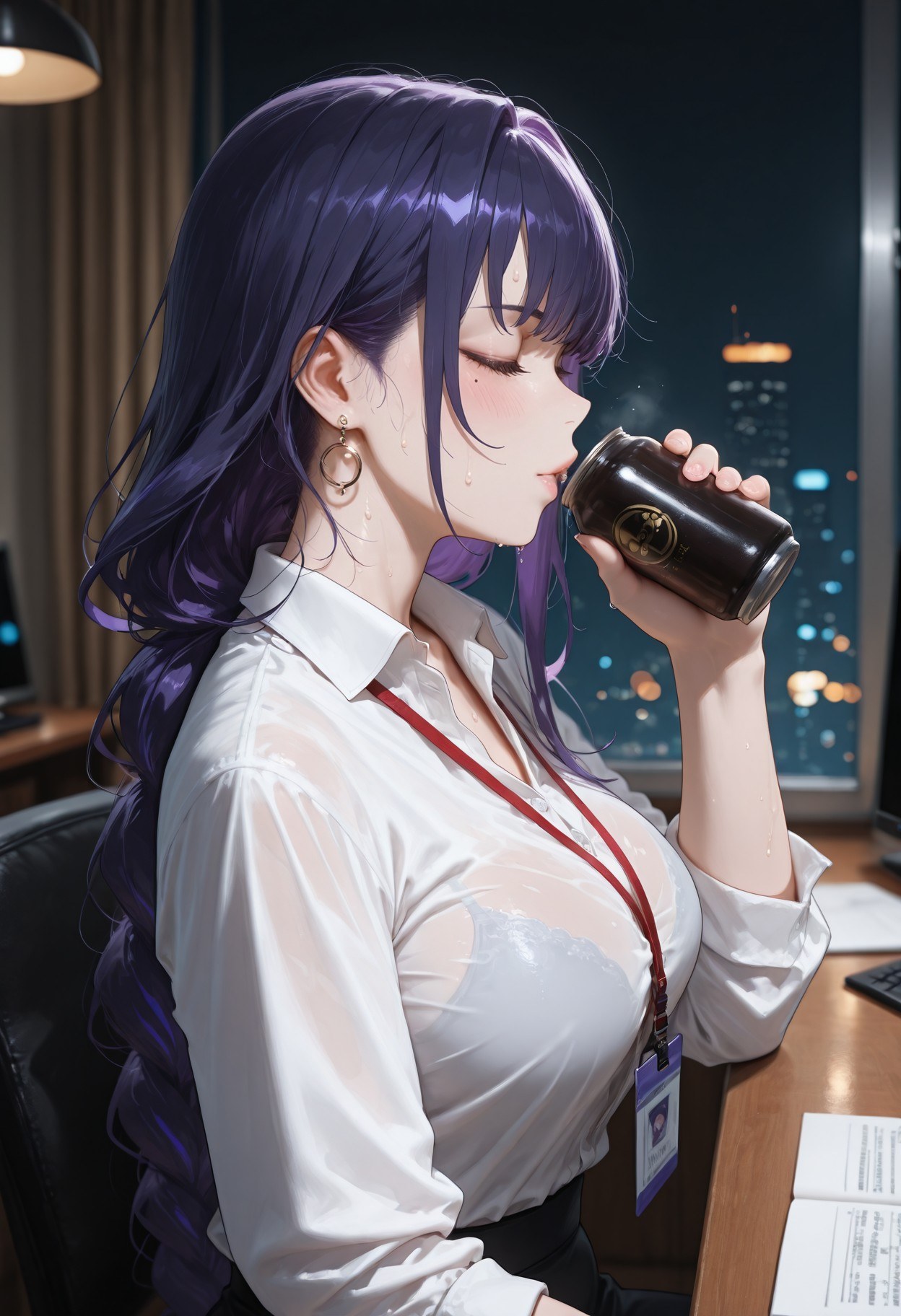 AI Generated Anime Girl - 原神 雷电将军：OL套裙黑丝 382P