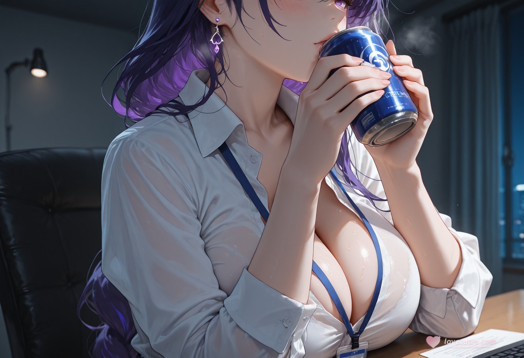 AI Generated Anime Girl - 原神 雷电将军：OL套裙黑丝 382P