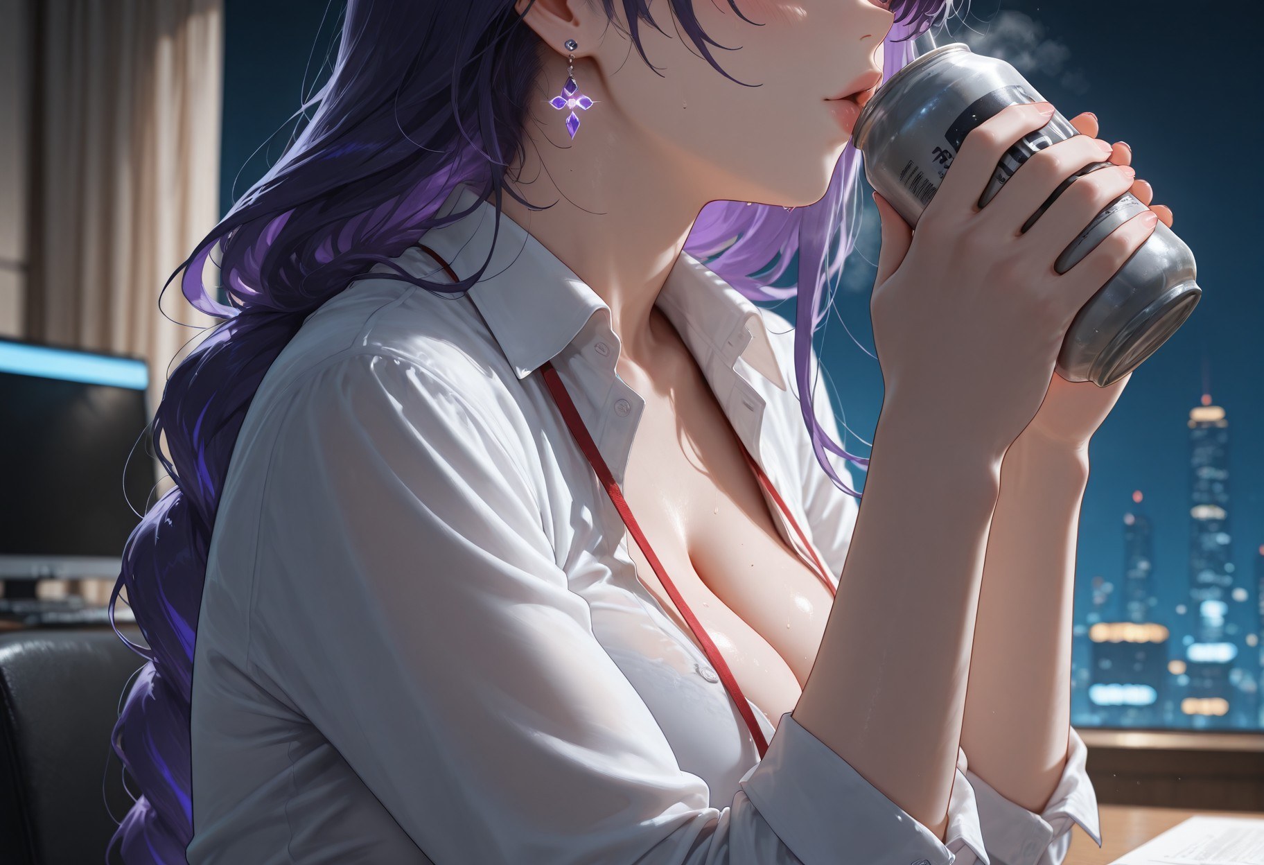 AI Generated Anime Girl - 原神 雷电将军：OL套裙黑丝 382P