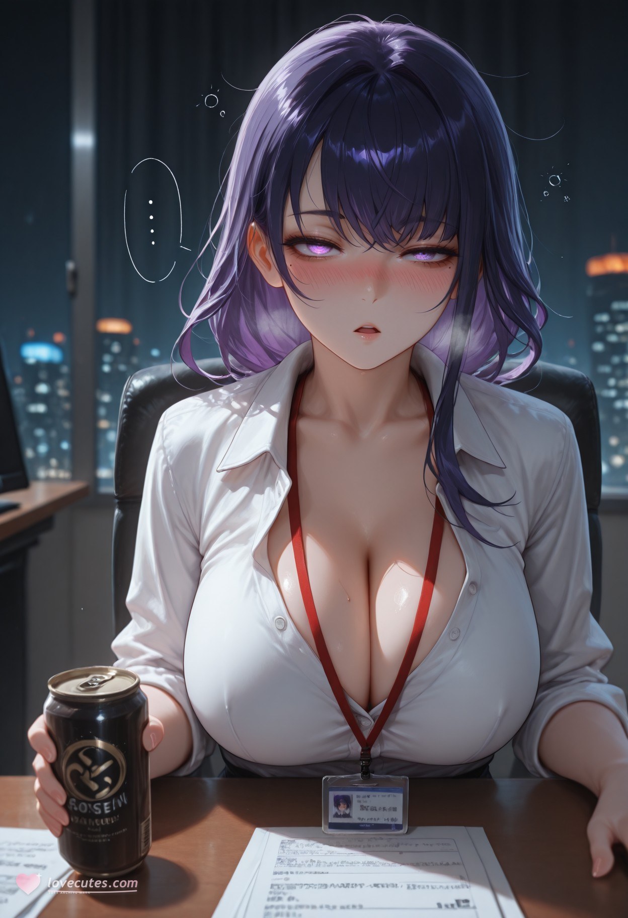 AI Generated Anime Girl - 原神 雷电将军：OL套裙黑丝 382P