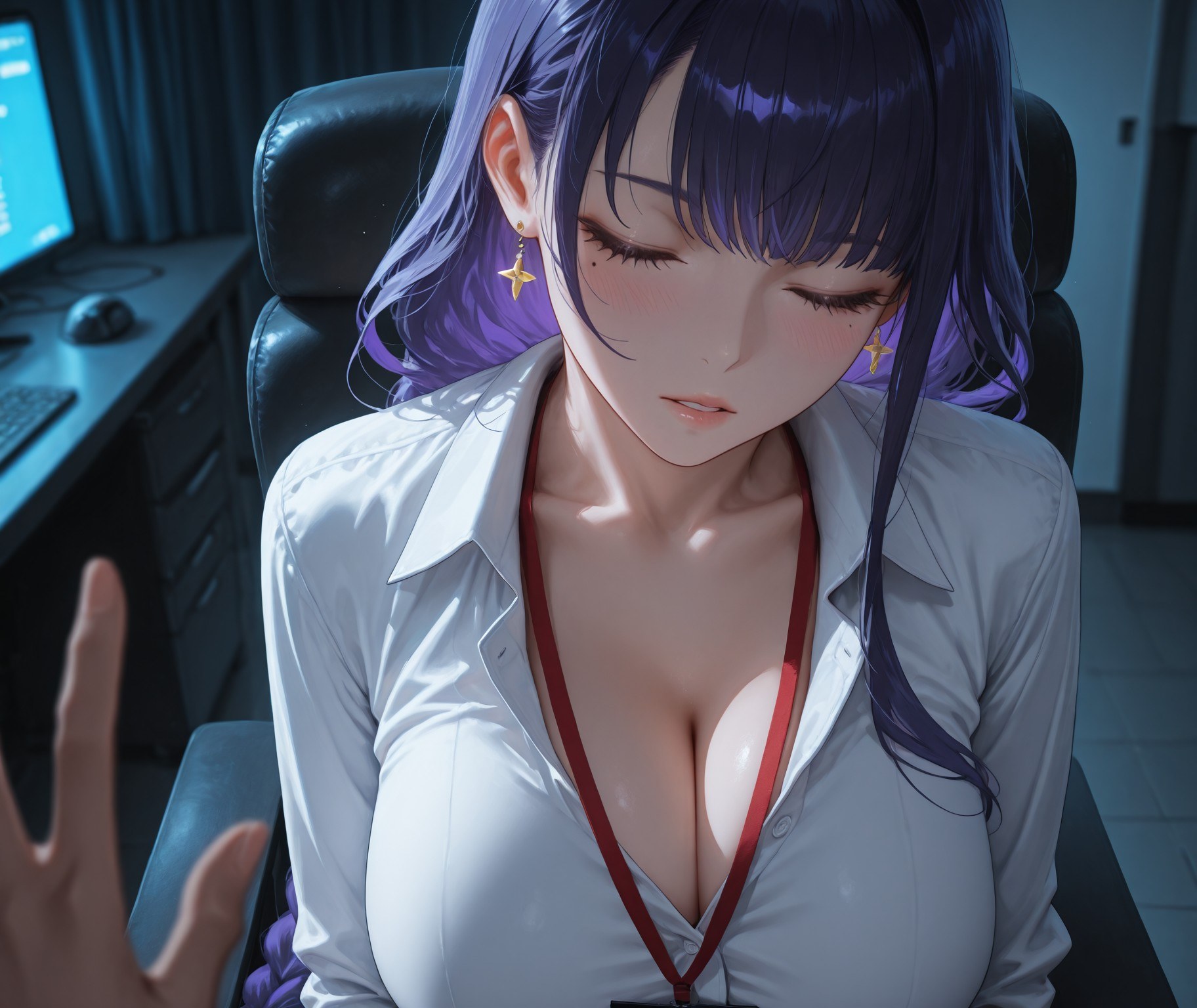 AI Generated Anime Girl - 原神 雷电将军：OL套裙黑丝 382P