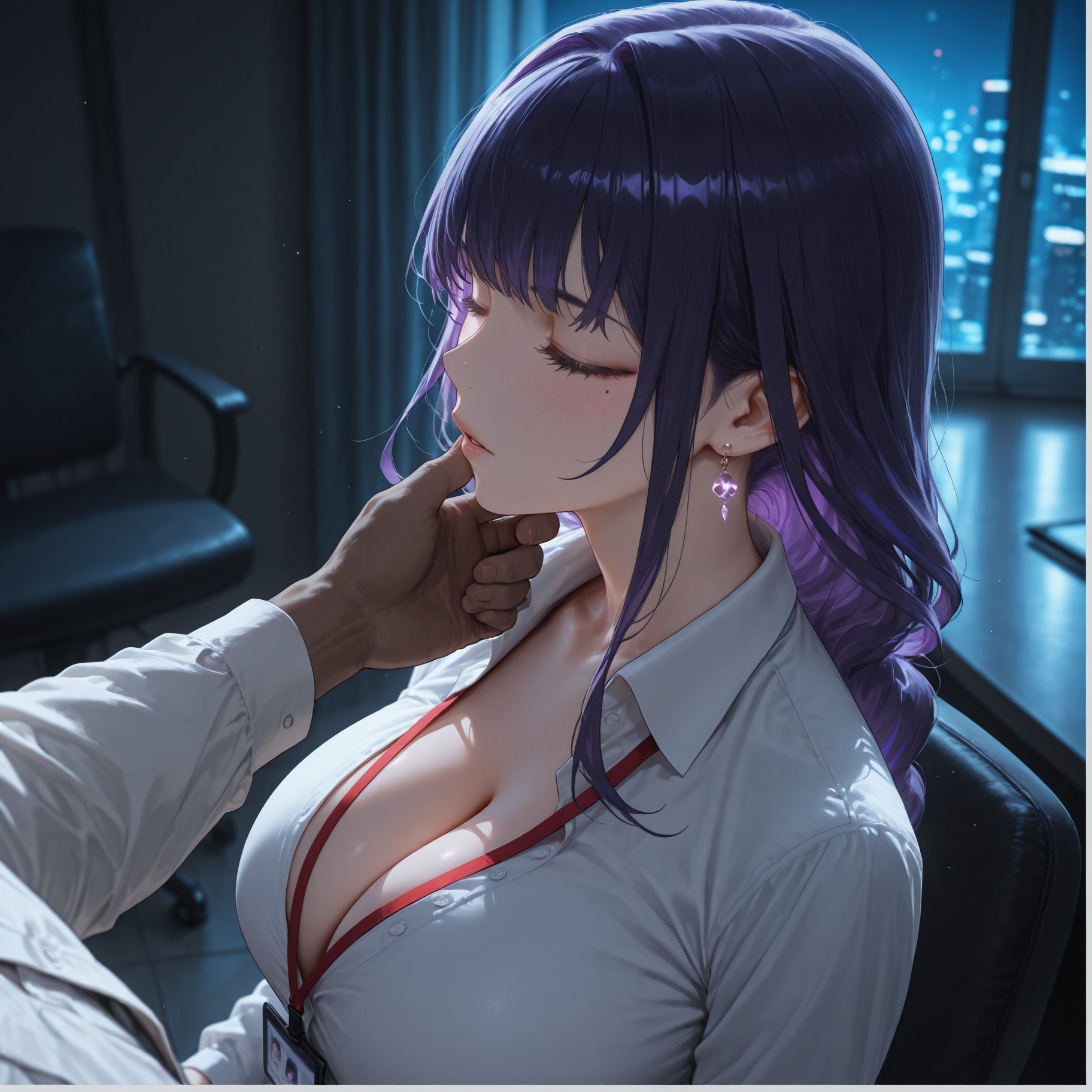 AI Generated Anime Girl - 原神 雷电将军：OL套裙黑丝 382P