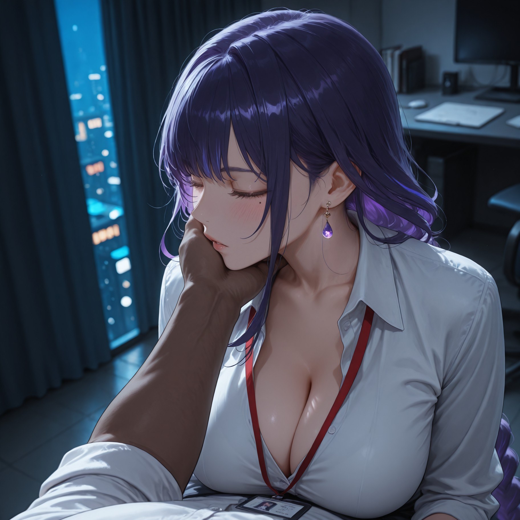 AI Generated Anime Girl - 原神 雷电将军：OL套裙黑丝 382P